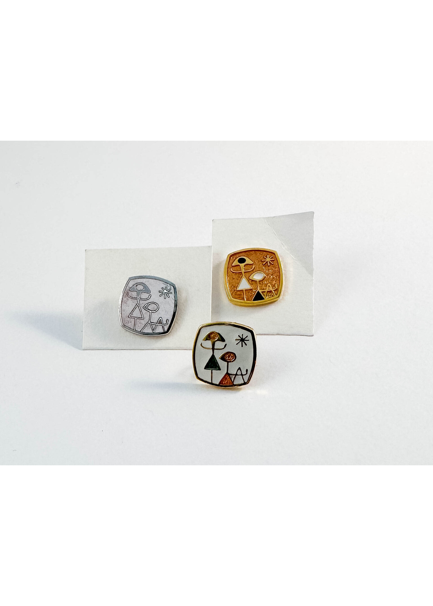 de Passillé-Sylvestre de Passillé-Sylvestre - Boucles d'oreilles QG6 Carré (à l'unité) Deux Personnes