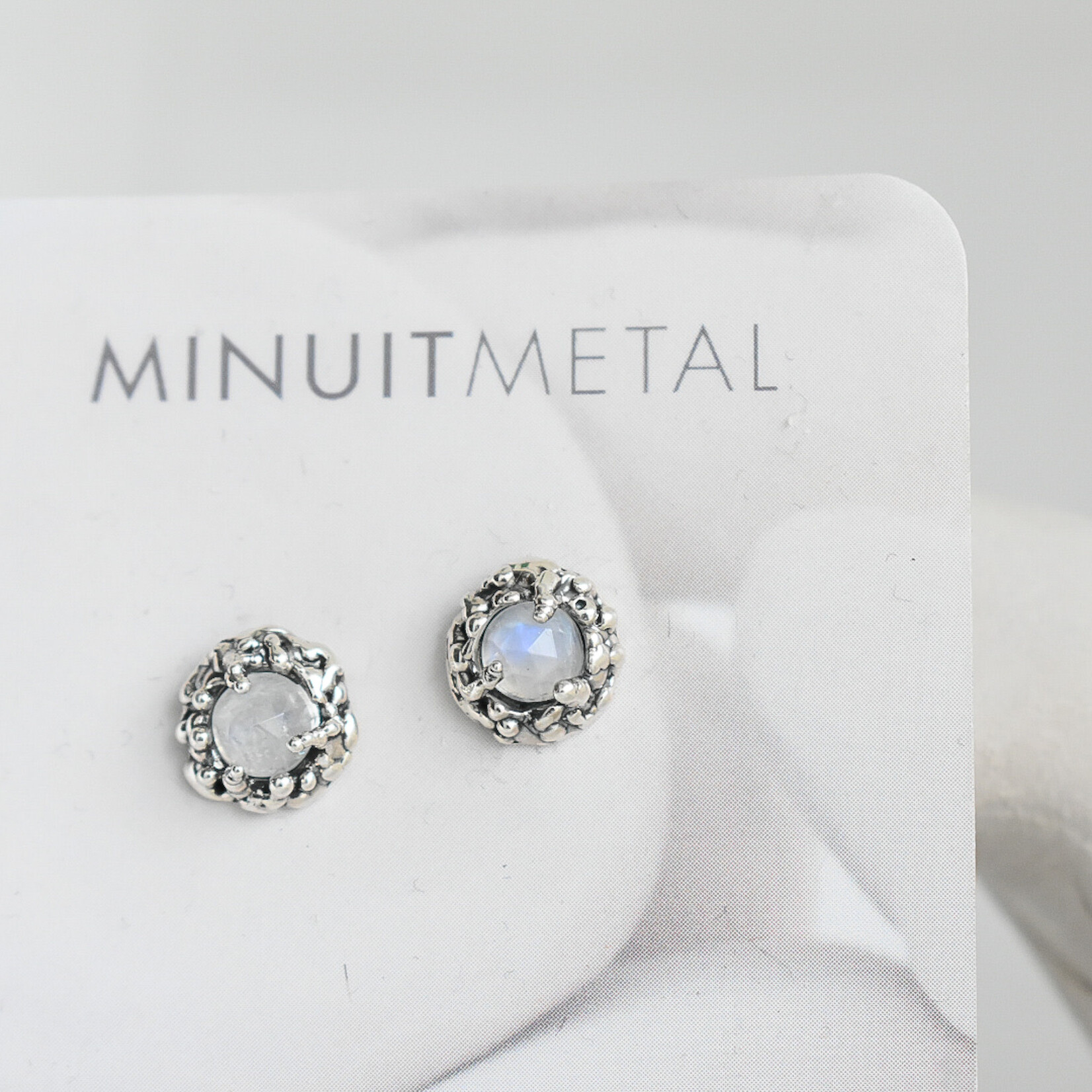 Minuit Metal Minuit Metal - Boucles d'oreilles HALO - Pierres de lune