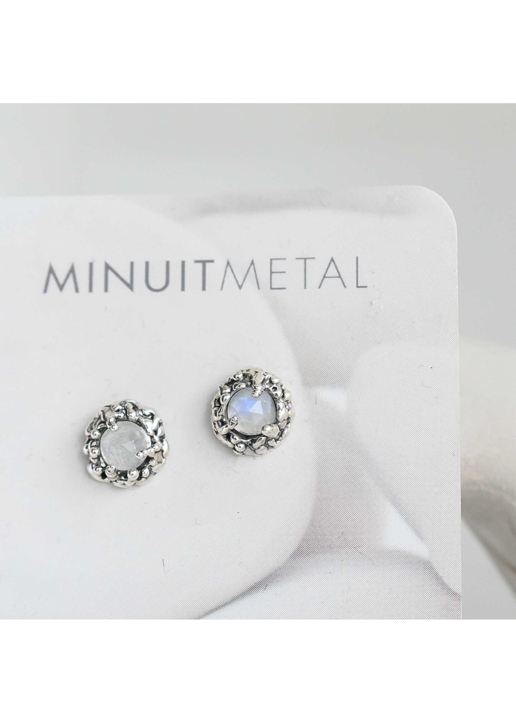 Minuit Metal Minuit Metal - Boucles d'oreilles HALO - Pierres de lune