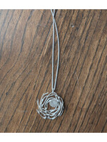 Nicole Gauvin Pendentif  #17 Brindille tournée - cabochon oeil de tigre