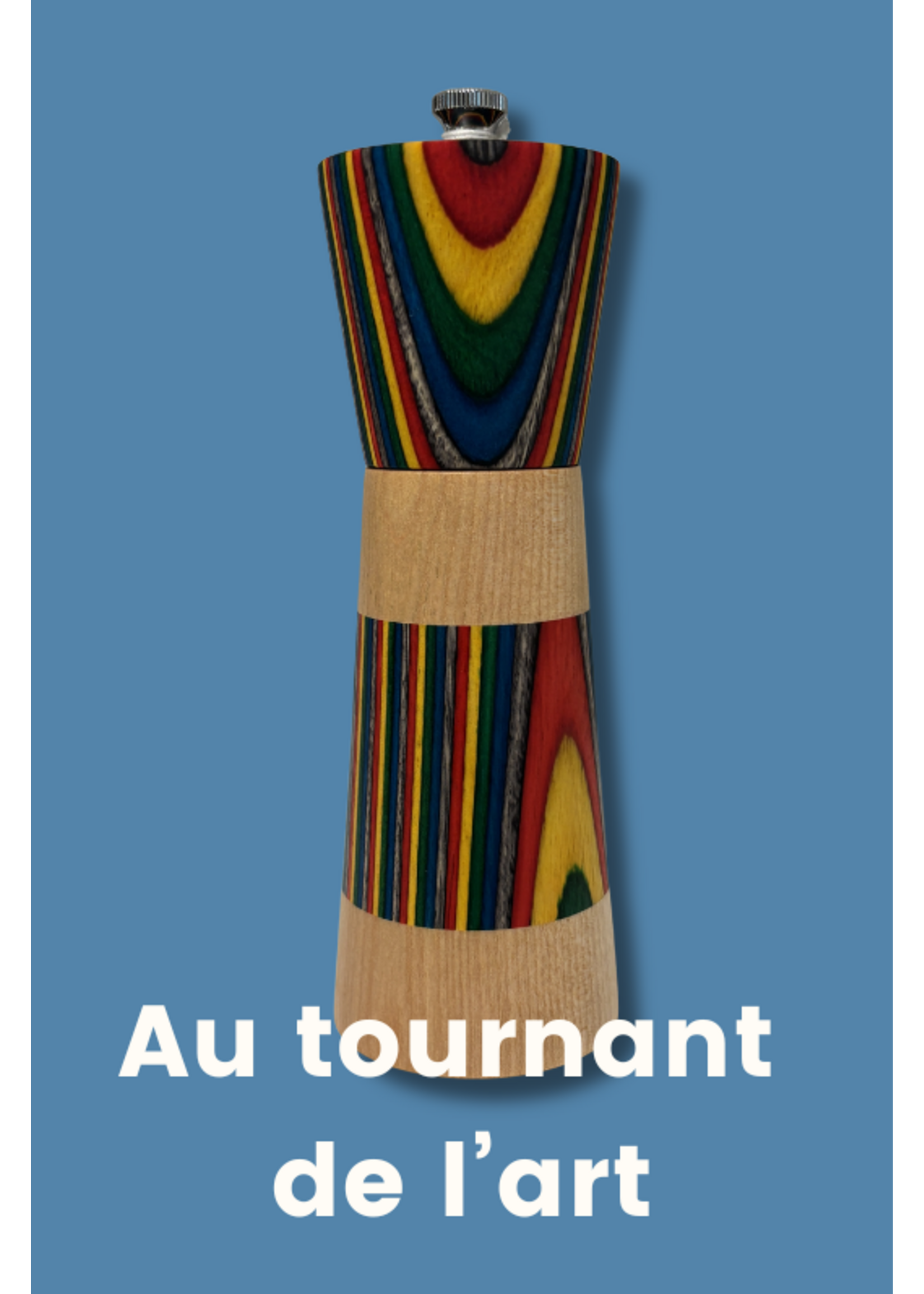 Au Tournant de l'Art - Richard Dupuis Poivrière 6 pouces - érable insertion laminé rouge (horizontal)