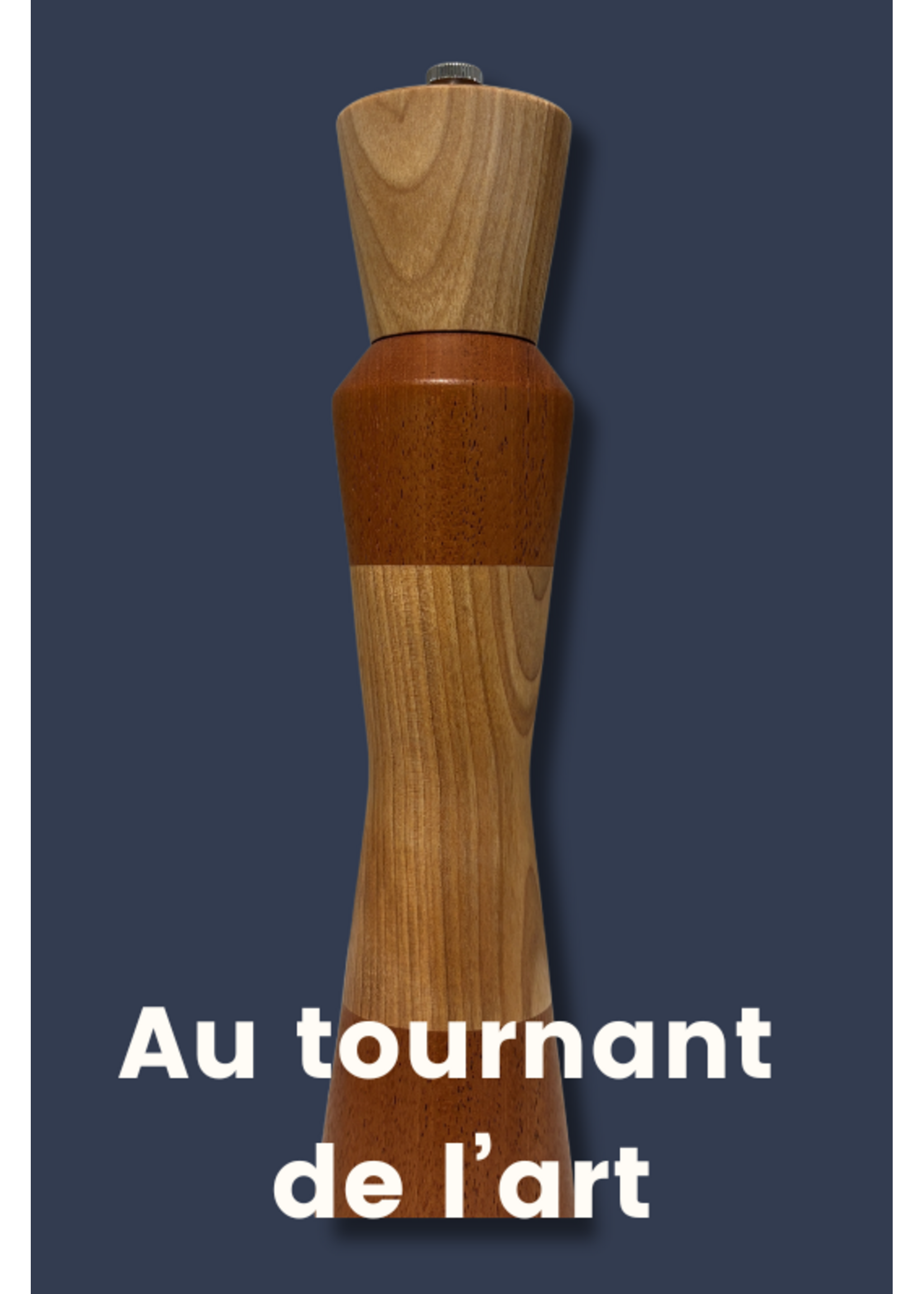 Au Tournant de l'Art - Richard Dupuis Salière 10 pouces - érable insertion acajou (horizontal)