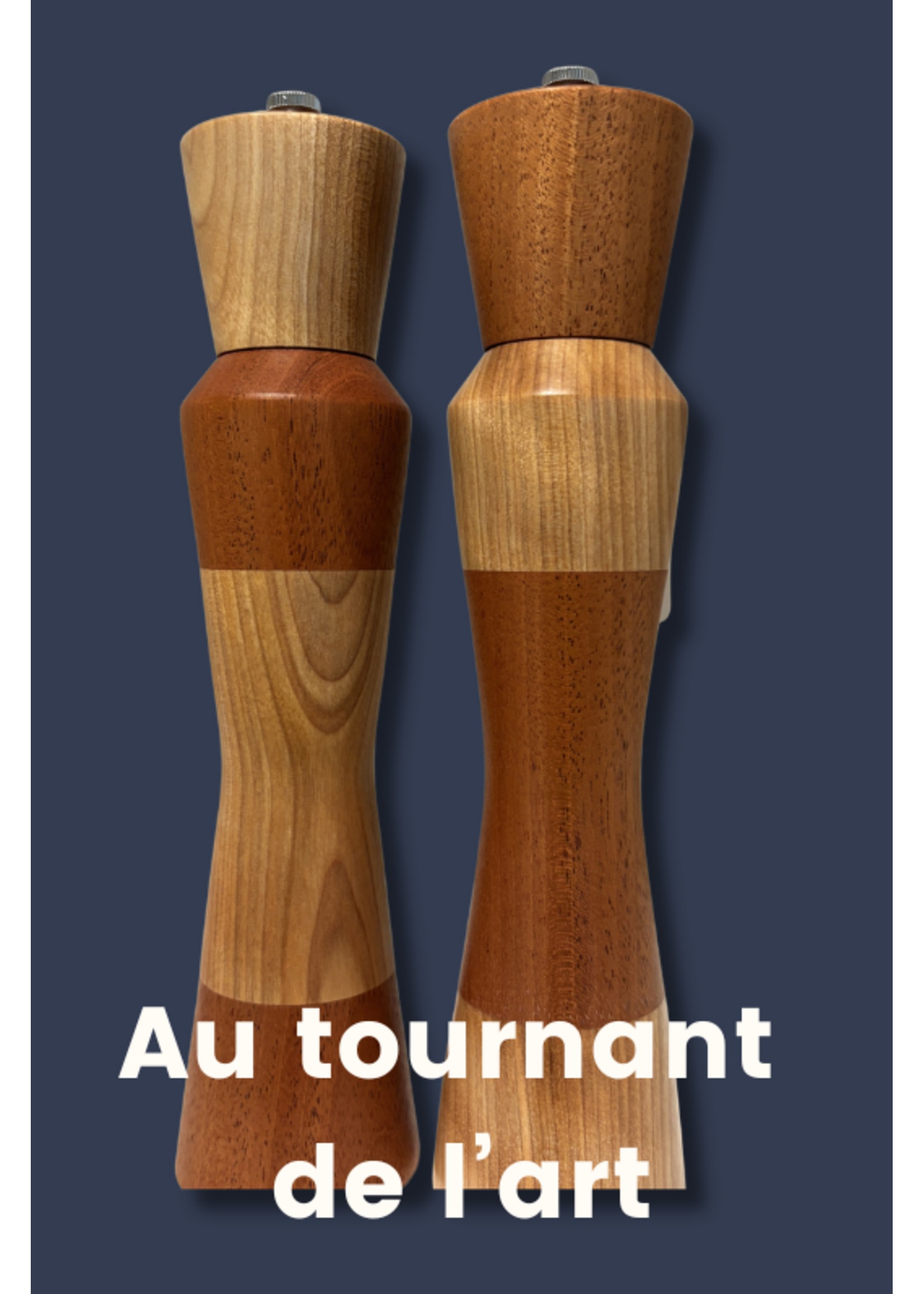 Au Tournant de l'Art - Richard Dupuis Salière 10 pouces - érable insertion acajou (horizontal)