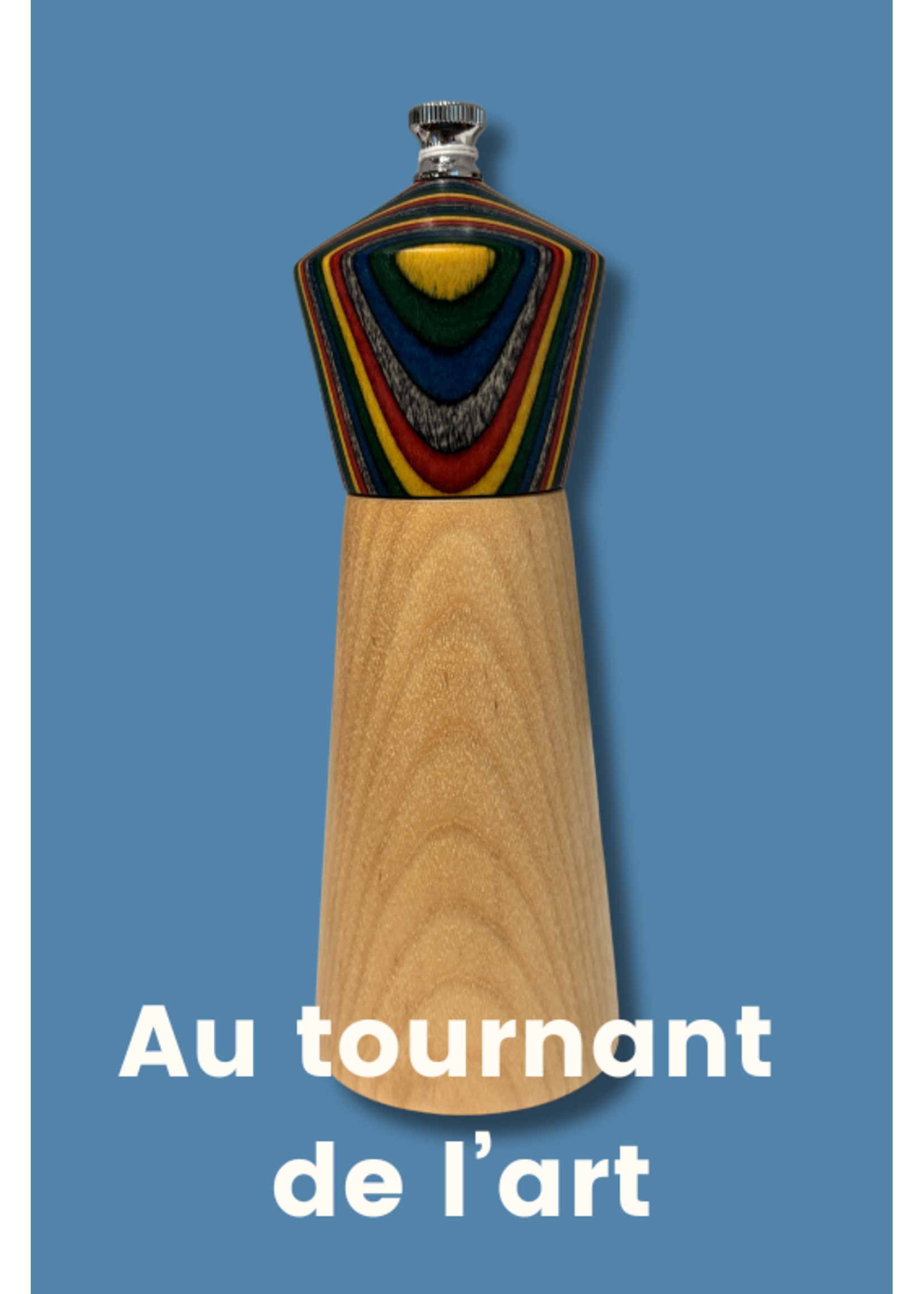 Au Tournant de l'Art - Richard Dupuis Salière 6 pouces - érable et tête rouge carrée