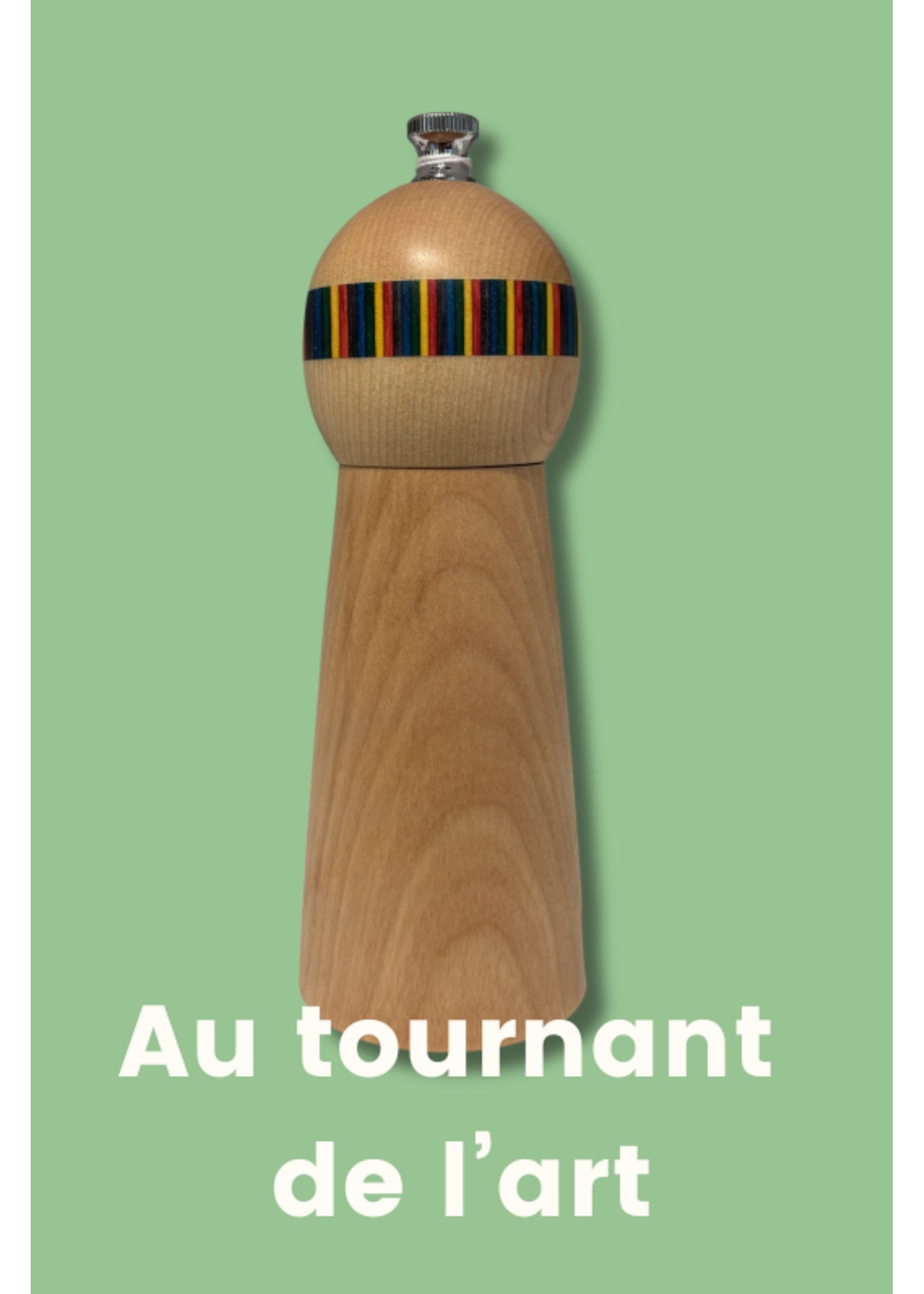 Au Tournant de l'Art - Richard Dupuis Salière 6 pouces - érable et tête rouge ronde