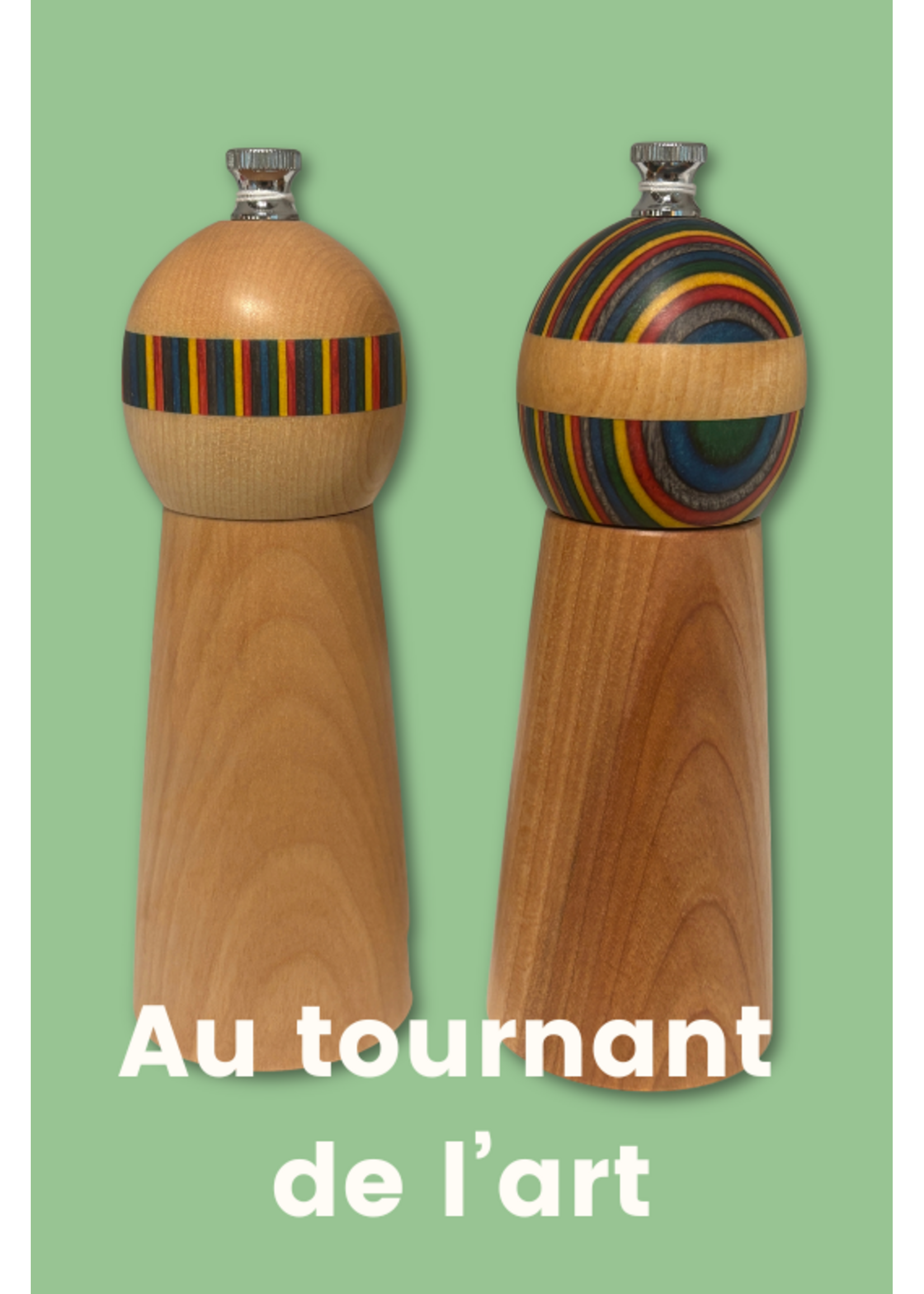Au Tournant de l'Art - Richard Dupuis Salière 6 pouces - érable et tête rouge ronde