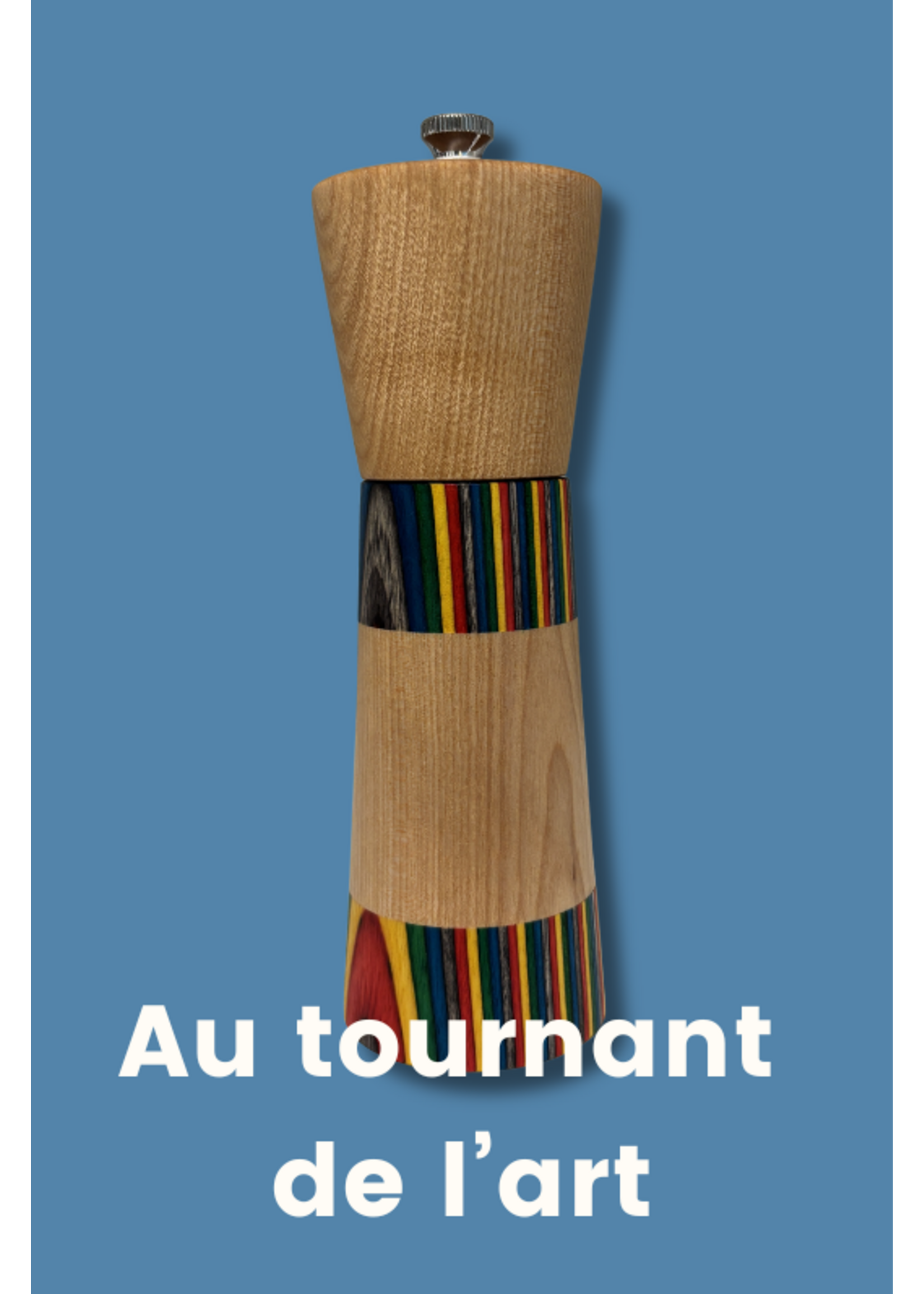 Au Tournant de l'Art - Richard Dupuis Salière 6 pouces - érable insertion laminé rouge (horizontal)