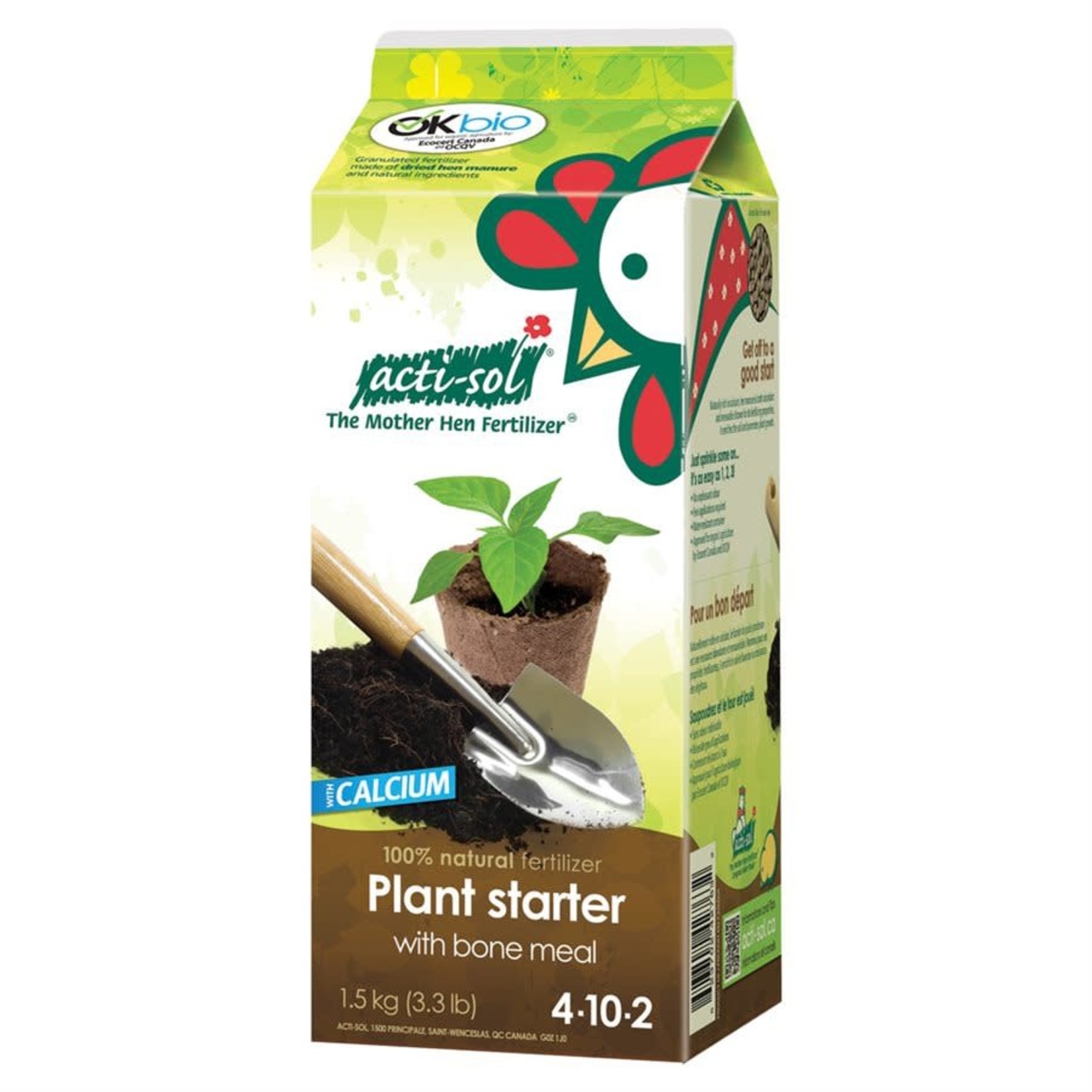 Acti-Sol Hen Manure Plant Starter w Bone Meal  4-10-2 1.5kg