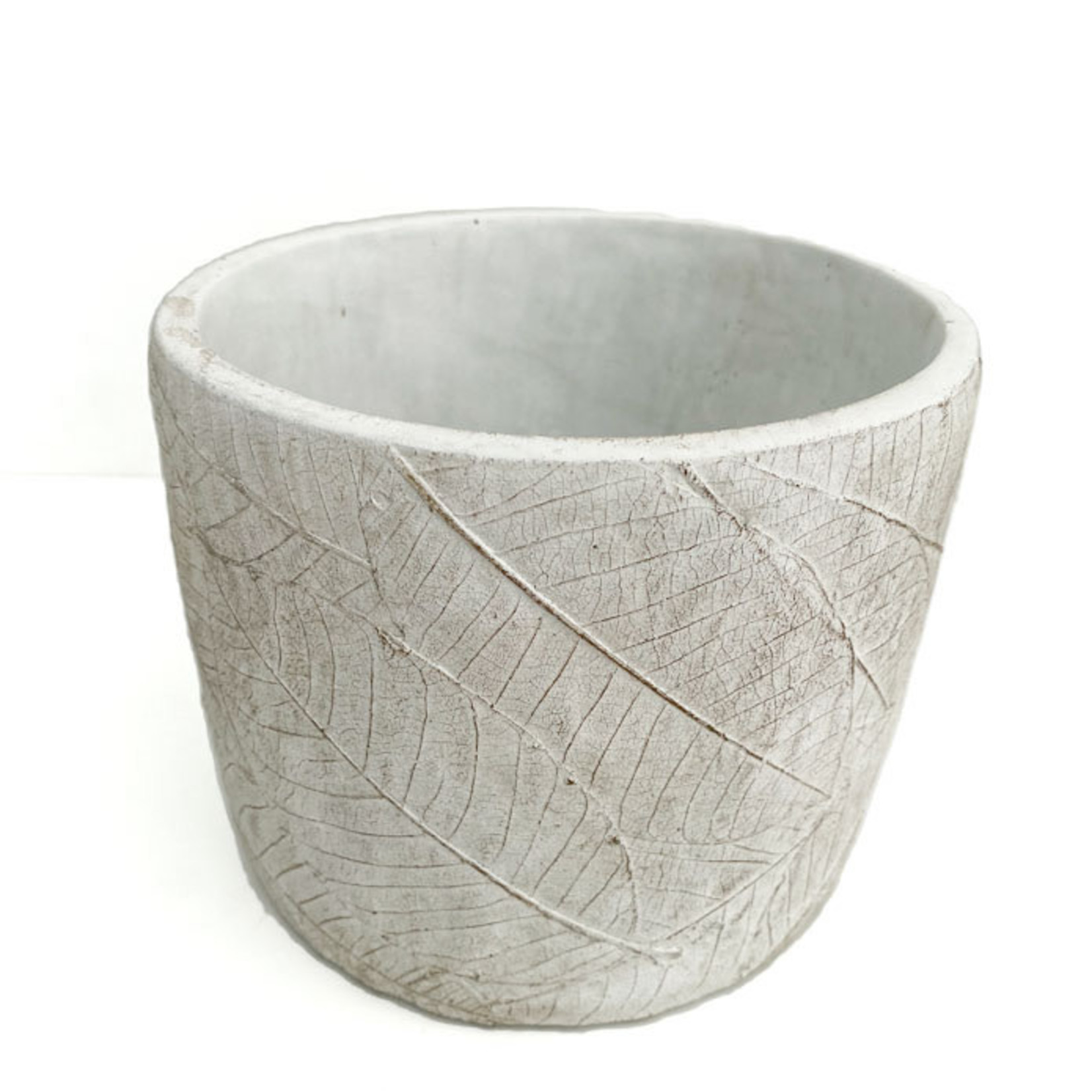 Ceramic Pot - White+Grey 11x9.5cm