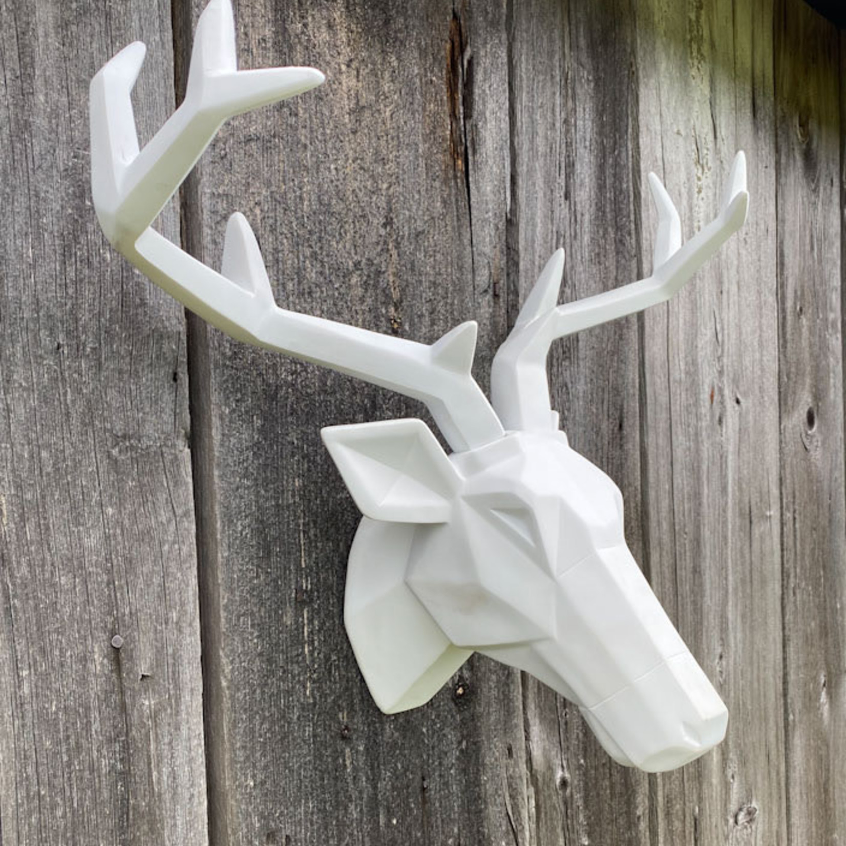 Stag Wall Ornament - White