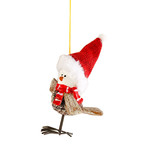 Ornament - Pine Cone Bird w Red Hat