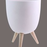 Ceramic Bowl Planter - Lg White with Legs 7.5x10.5"