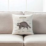 Pillow - Indoor Racoon 18x18"