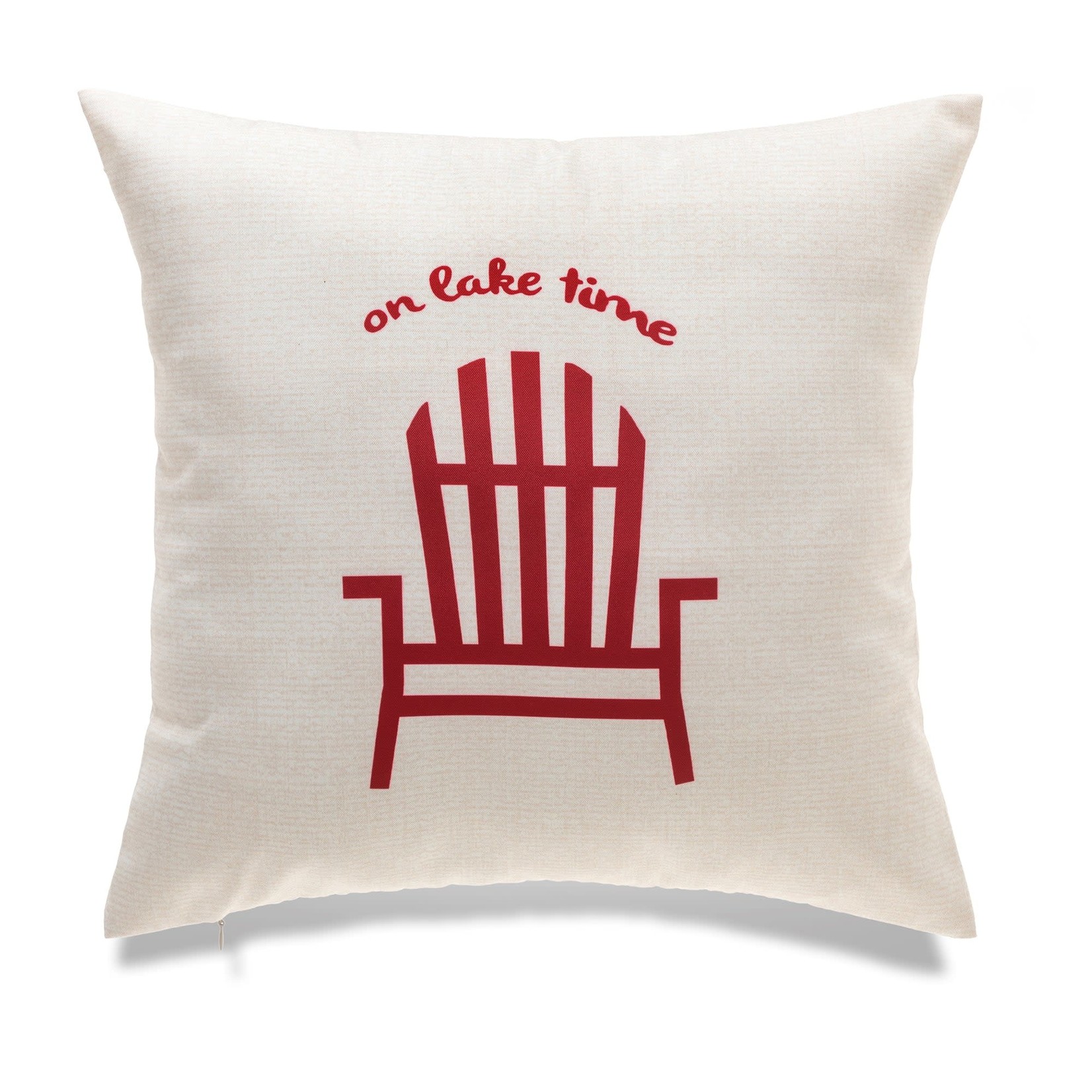 Pillow - Outdoor On Lake Time Red 18x18"