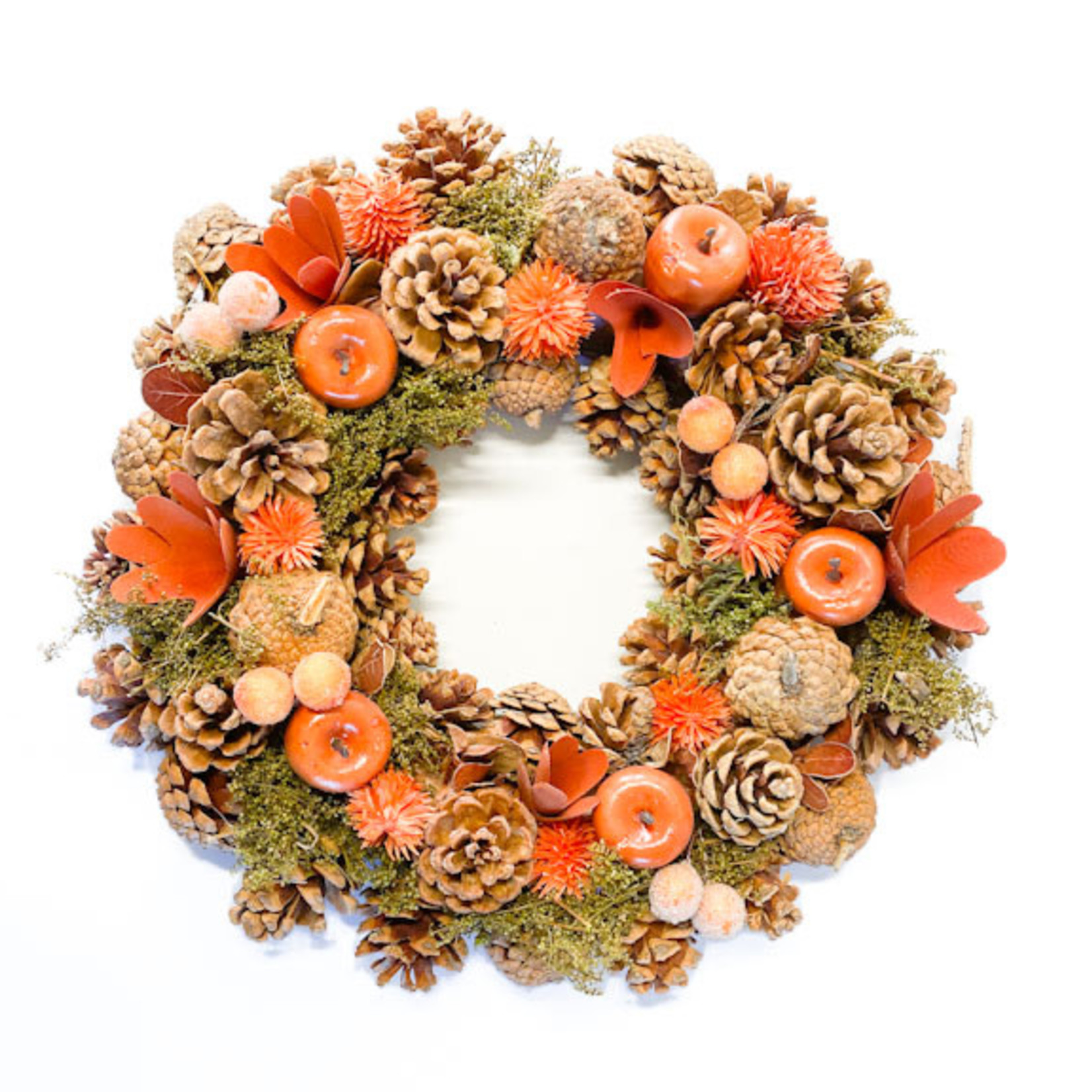 Fall Wreath - Pinecones + Orange
