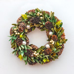 Wreath - Pinecones + White