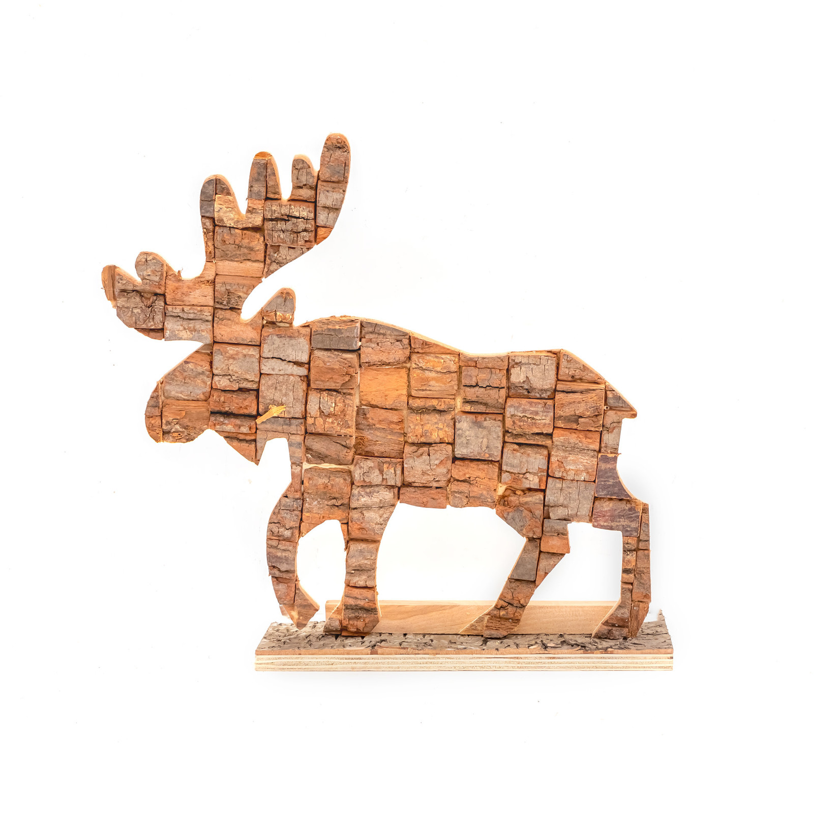 Standing Moose - Bark 36x6x36cm