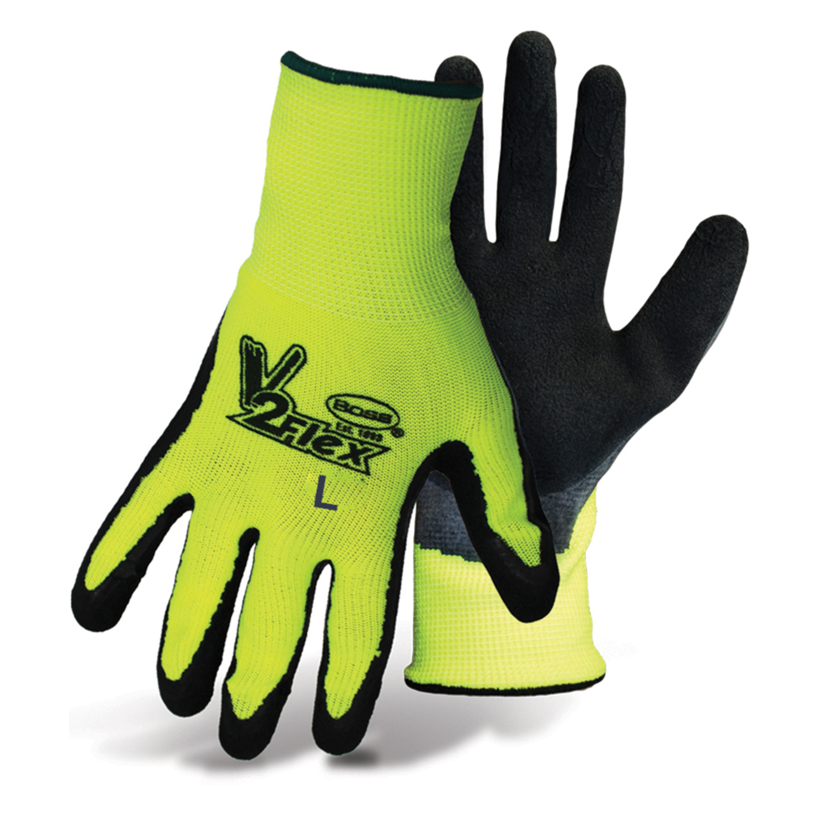 Garden Glove - BOSS V2 FLEXI-GRIP Poly Knit Latex Palm - Large