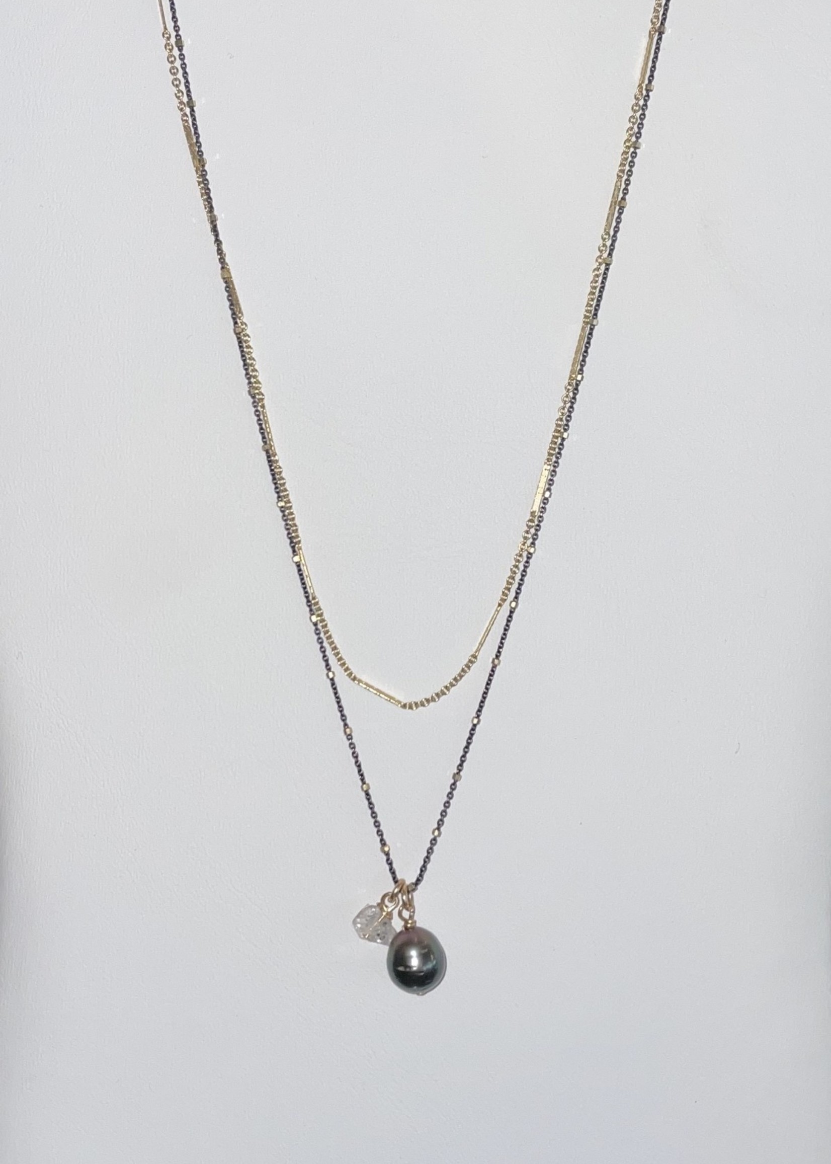 Taylor and Tessier Taylor and Tessier Erza Double Chain Tahitian Pearl