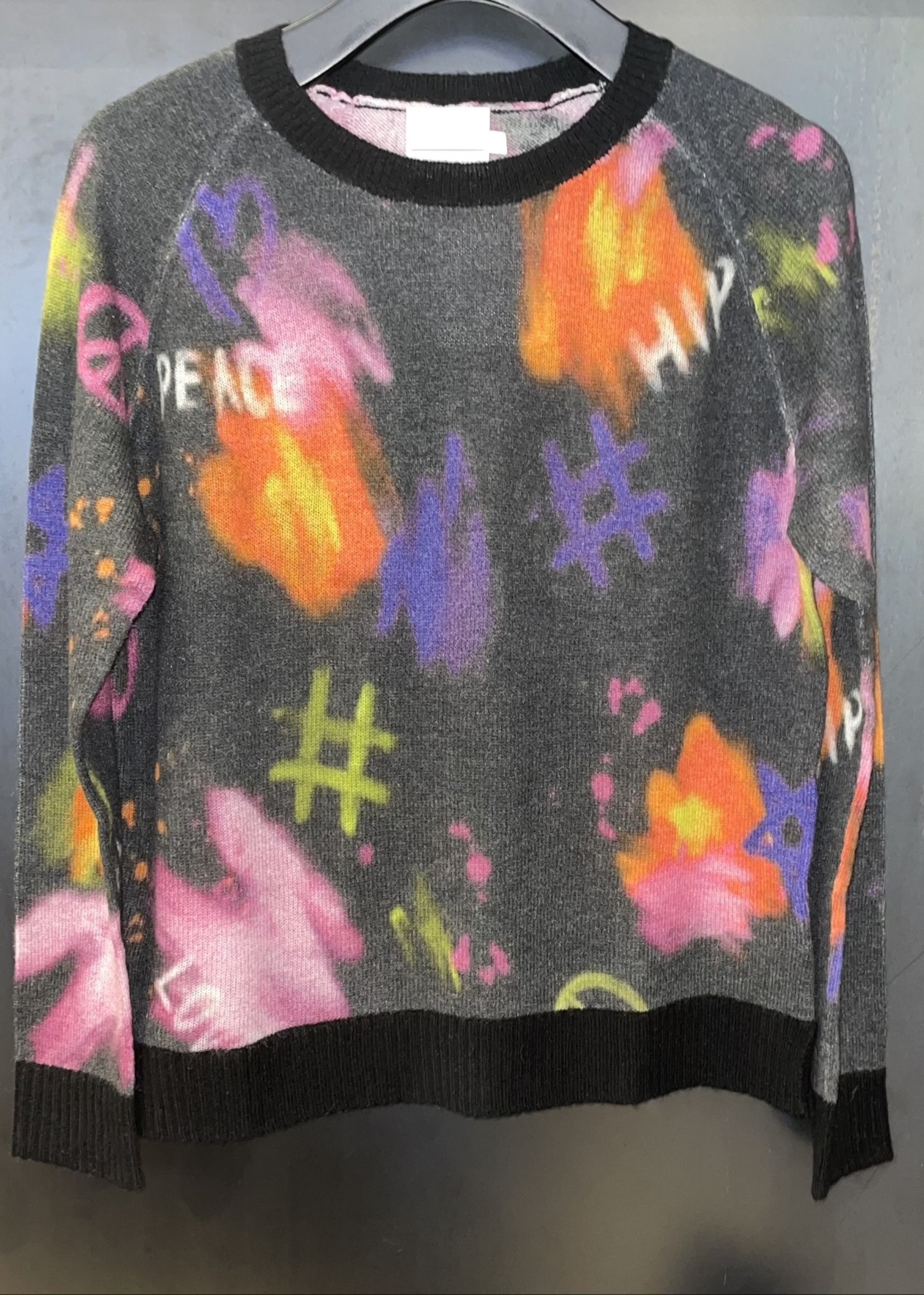 Brodie Cashmere Brodie Love and Peace Sweater
