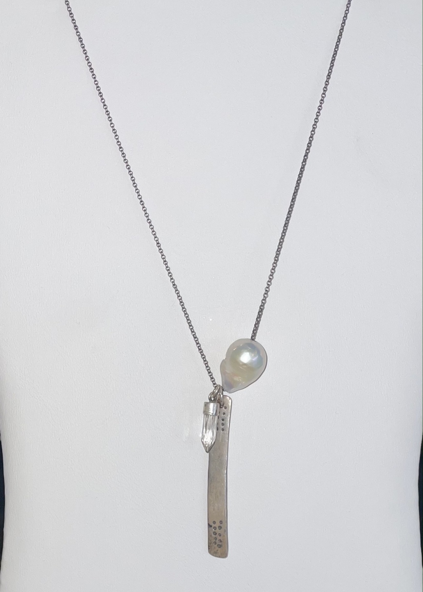 Chan Luu Chan Luu 32" Necklace w/Pearl & Bullet Pendant