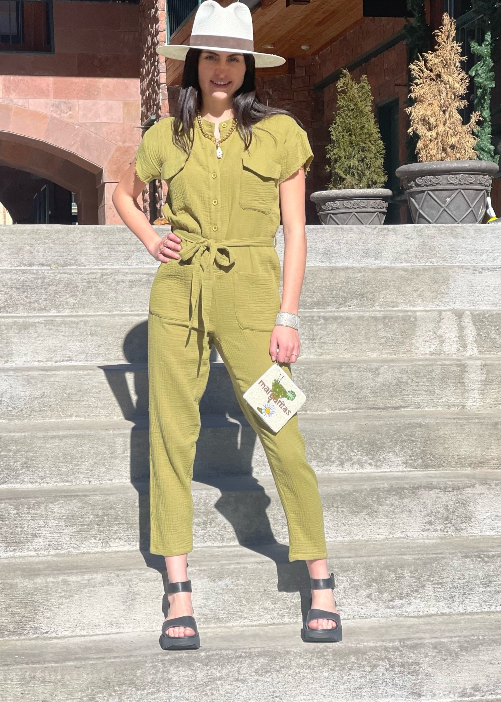 Monrow Monrow Gauze Relaxed Jumpsuit