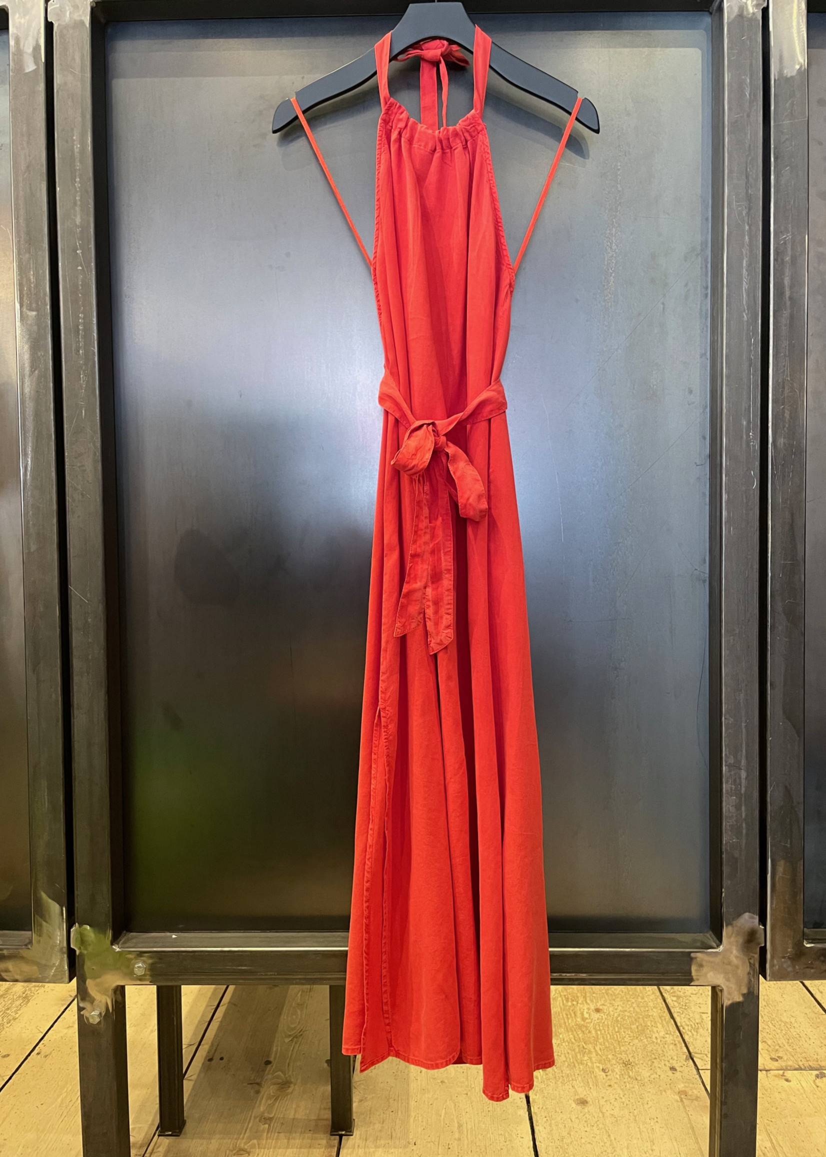 bella dahl tiered halter midi dress