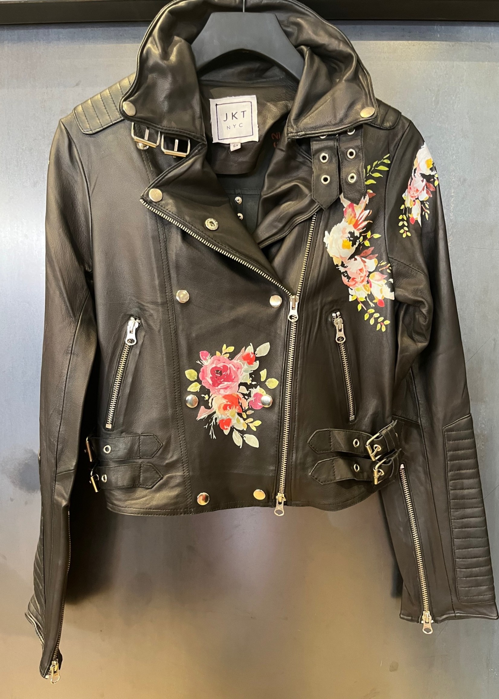 Harley Floral Burnished Leather Jacket