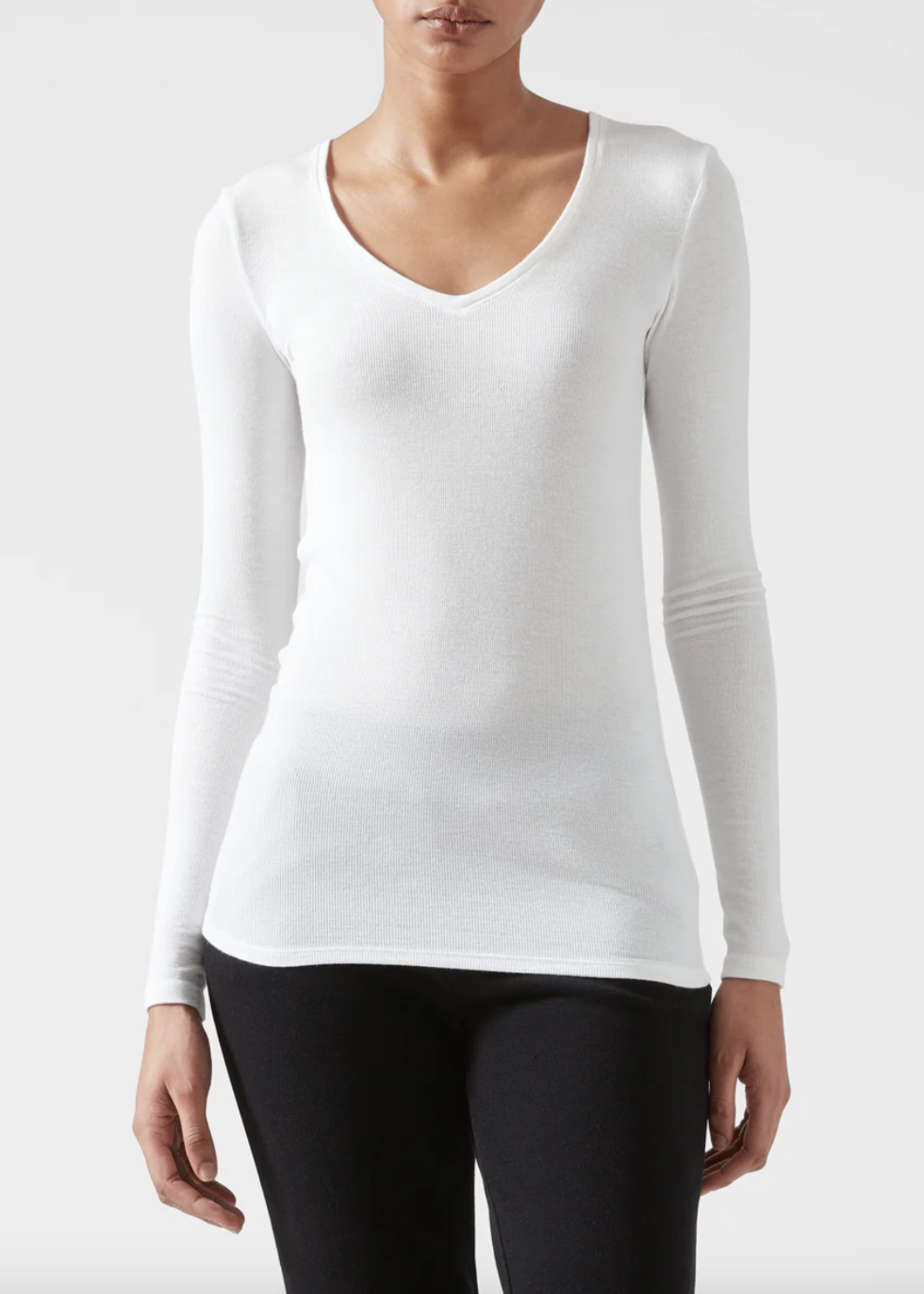 ATM ATM Modal Rib L/S V-Neck Tee