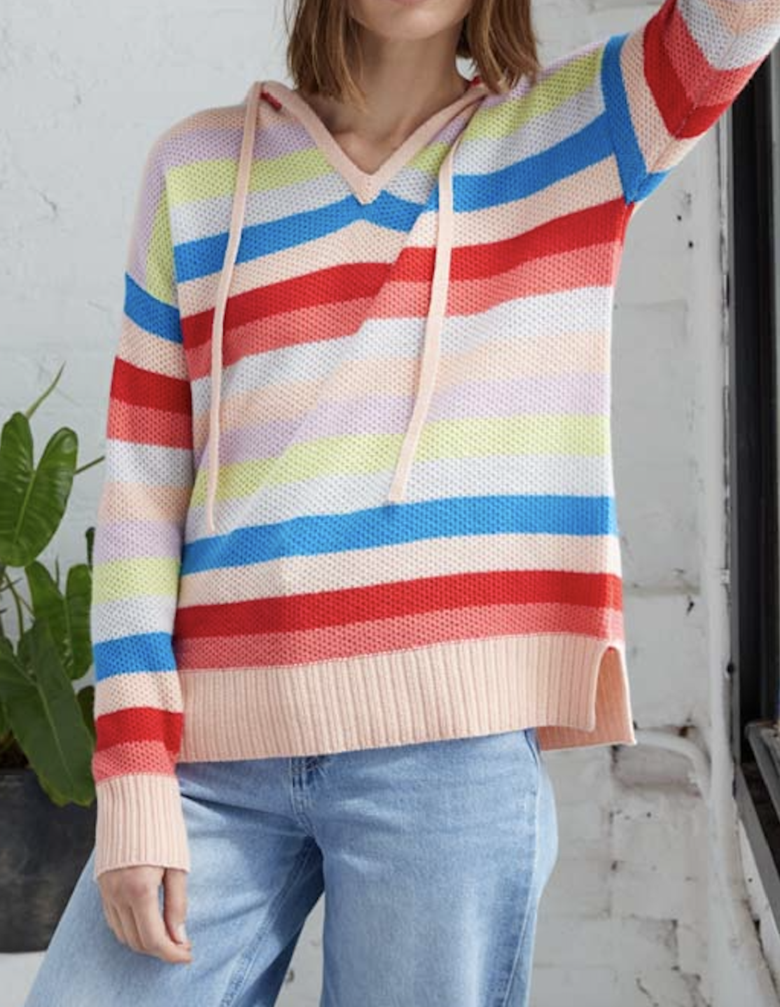 Autumn Cashmere Striped Honeycomb Hoodie Sublime Telluride