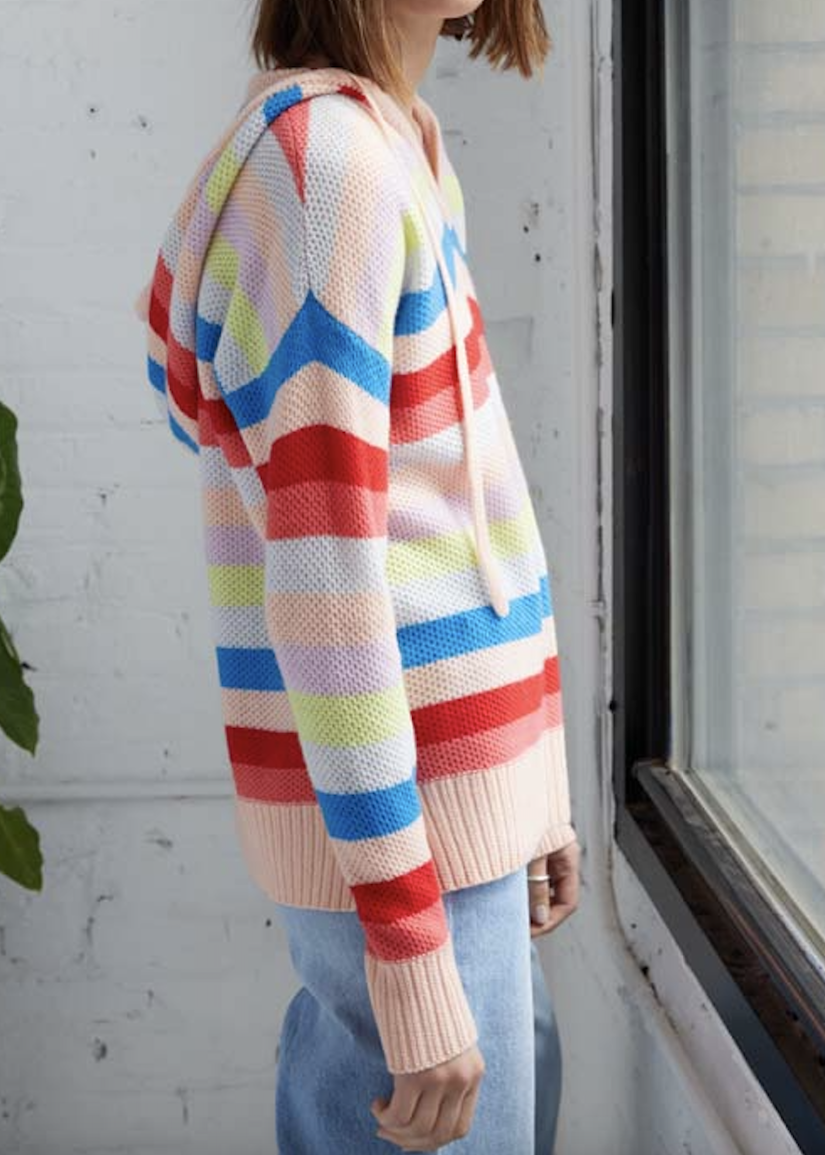 Autumn Cashmere Adult Autumn Cashmere Striped Honeycomb Hoodie