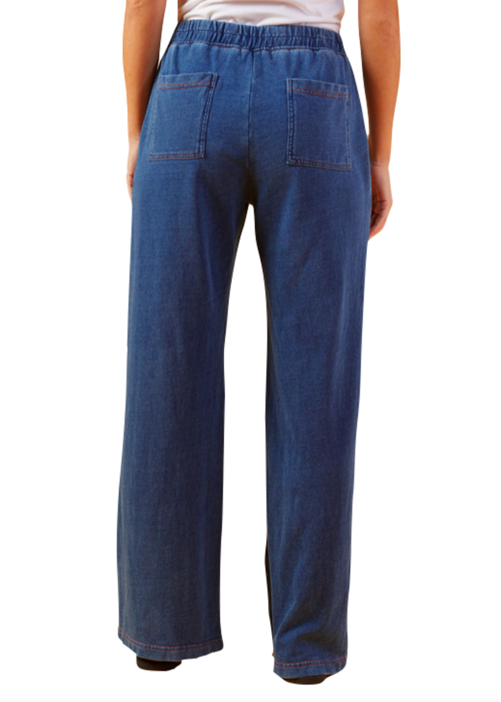 Belabumbum Cozy French Terry Foldover Jogger Pant in Indigo