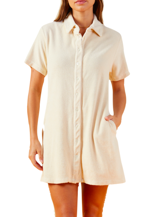 Monrow Terry Cloth Shirt Dress Sublime Telluride