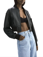 Lamarque Lamarque Evelin Faux Leather Cropped Bomber