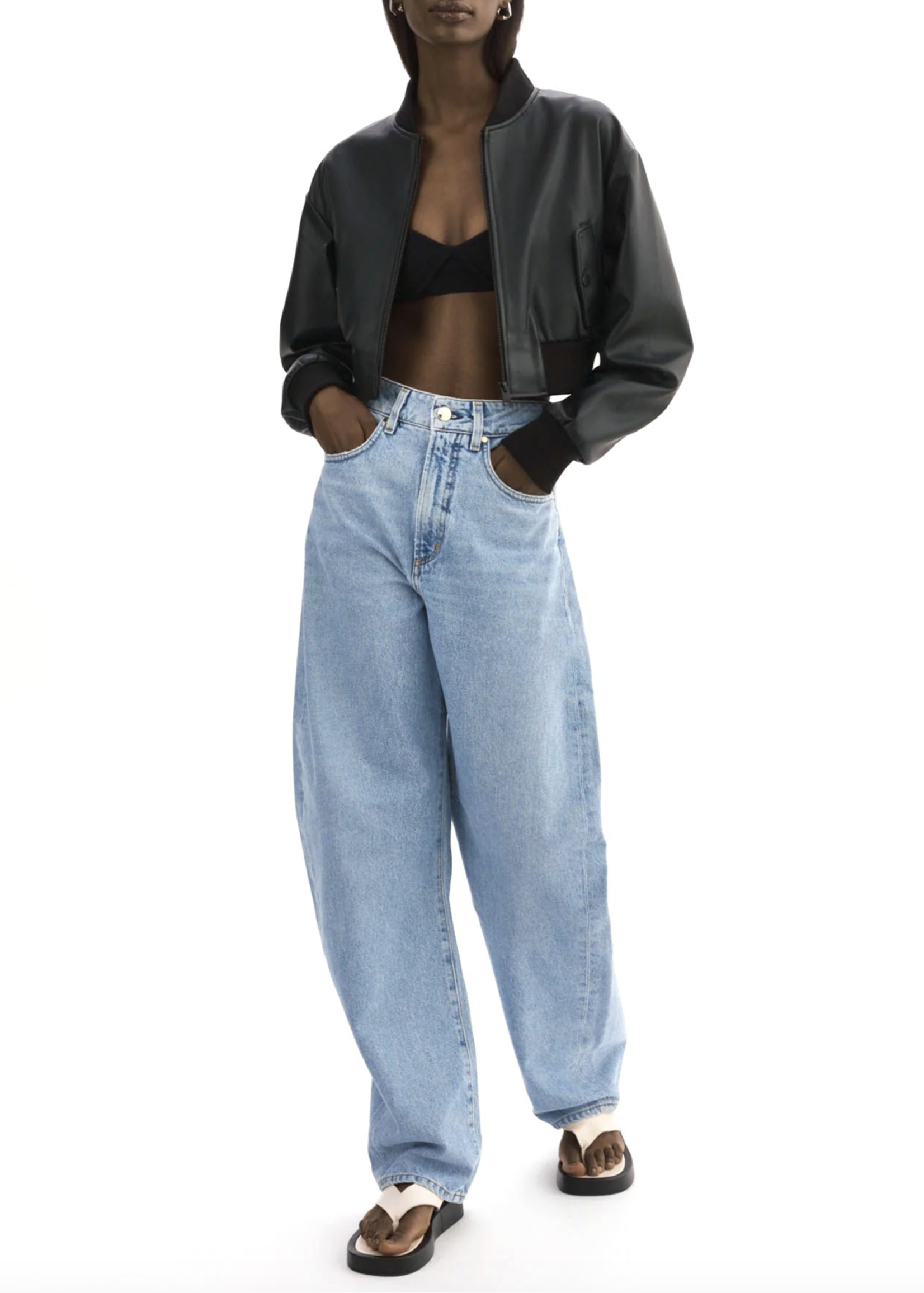 Lamarque Lamarque Evelin Faux Leather Cropped Bomber