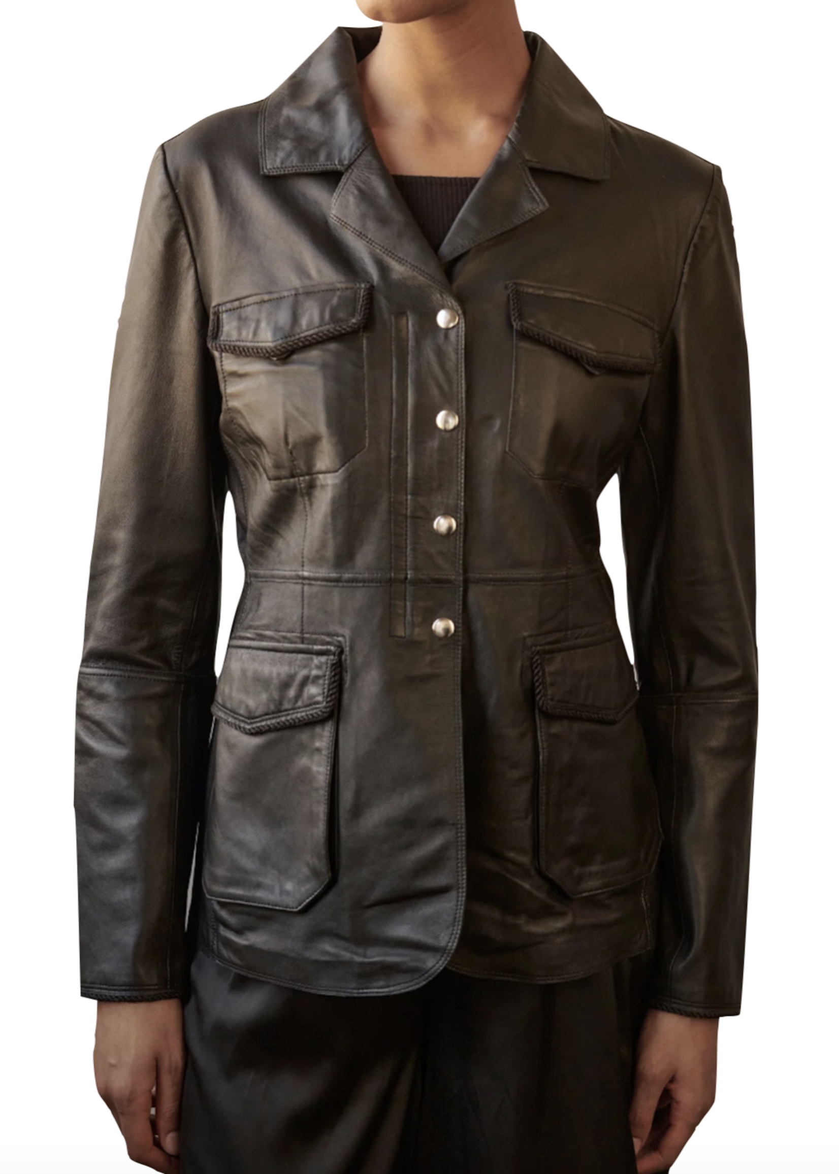 Jakett Jakett Meryl Braid Leather Coat