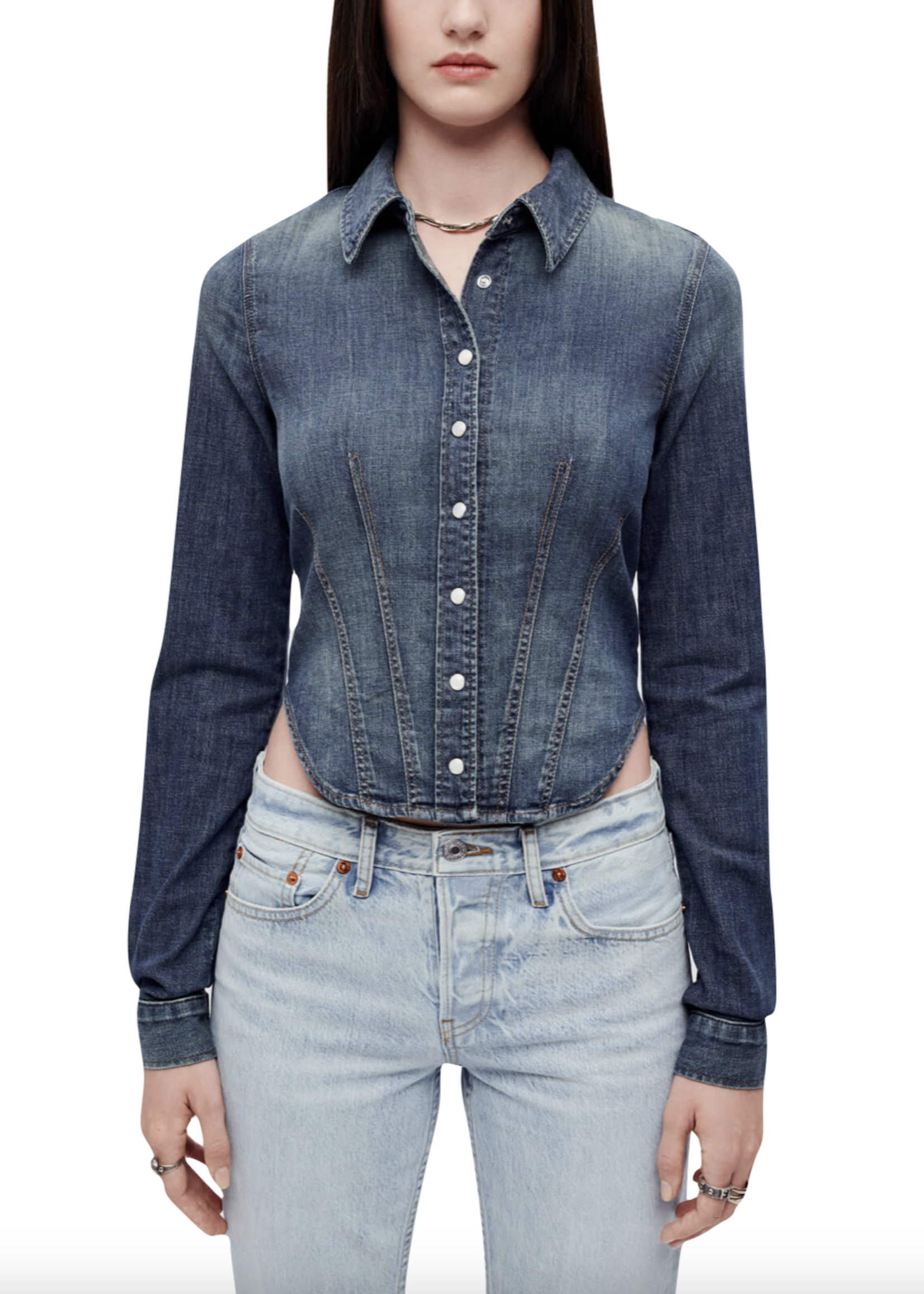 Re/Done Re/Done Fitted Denim Shirt