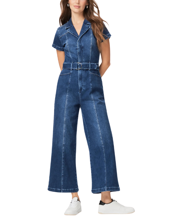 【海外限定】REISSジャンプスーツ☆Anessa Paige Cropped Jumpsu Reiss Anessa Rose Paige Rose Cropped Denim Wide Leg Jumpsuit