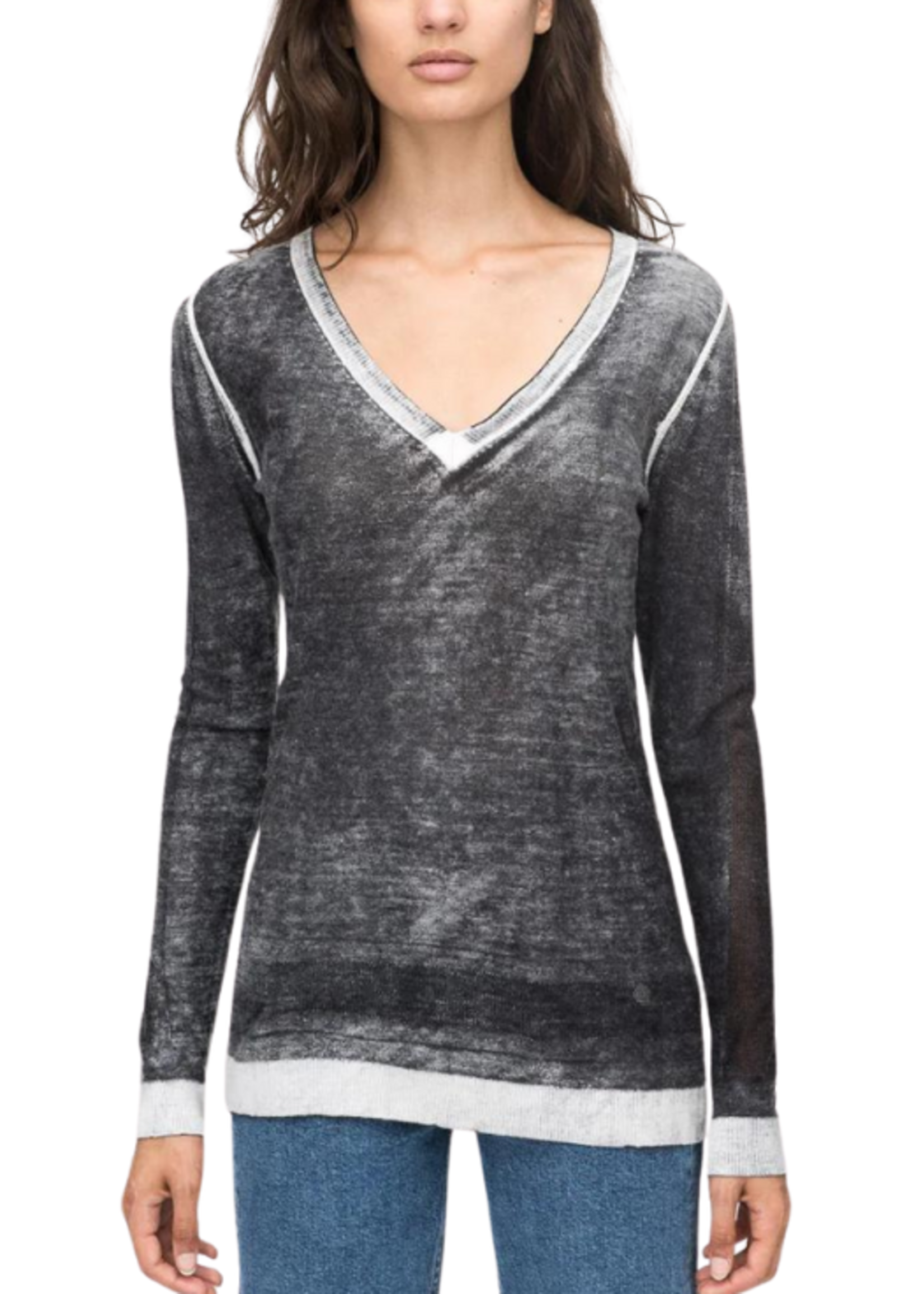 Kokun Kokun Over Dye V-Neck Top