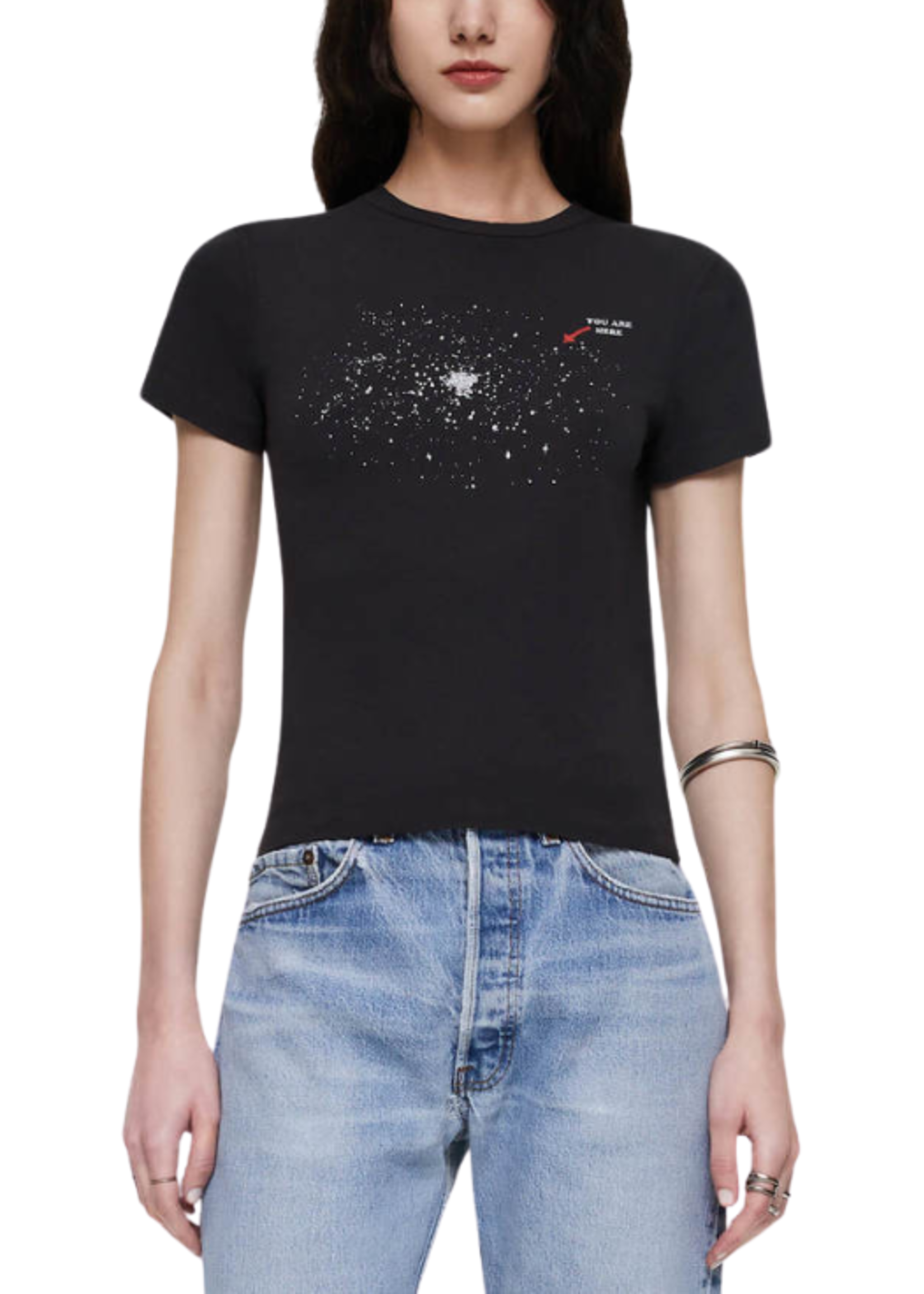 Re/Done Re/Done Rhinestone Space S/S Tee