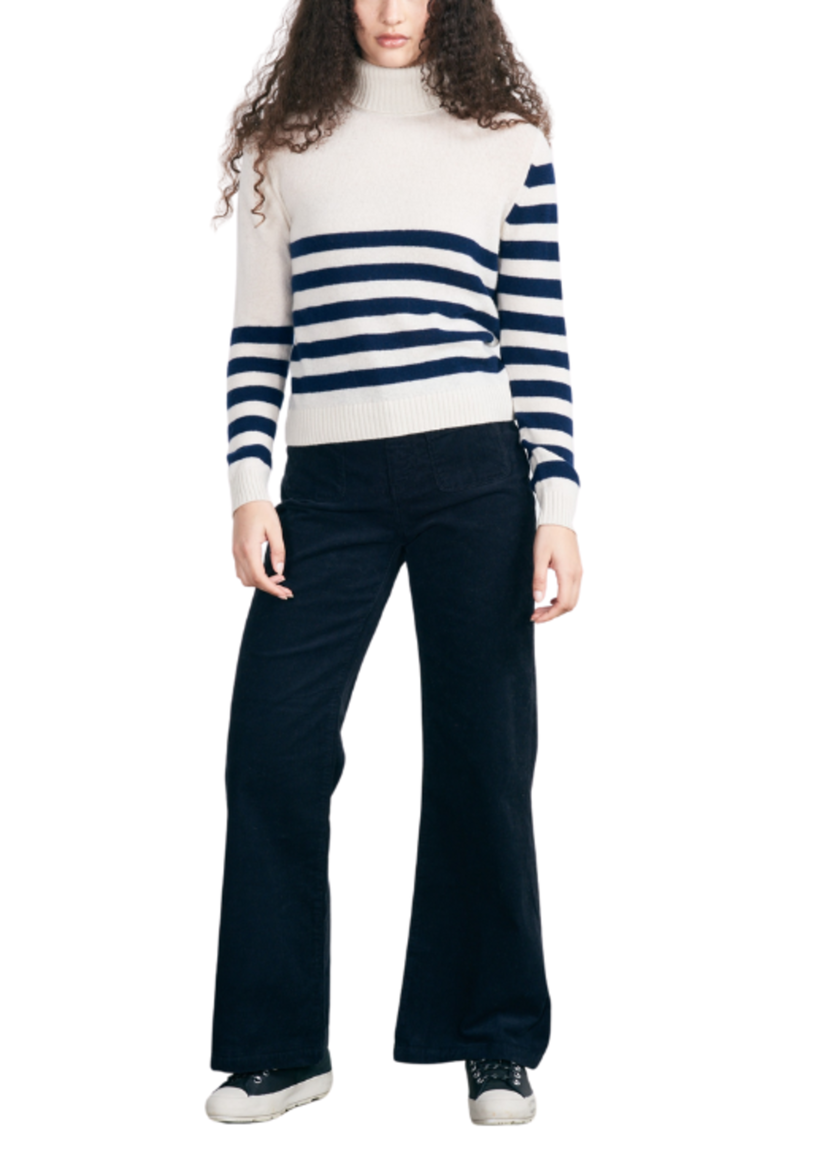 Jumper 1234 Jumper 1234 Stripe Roll Collar Sweater