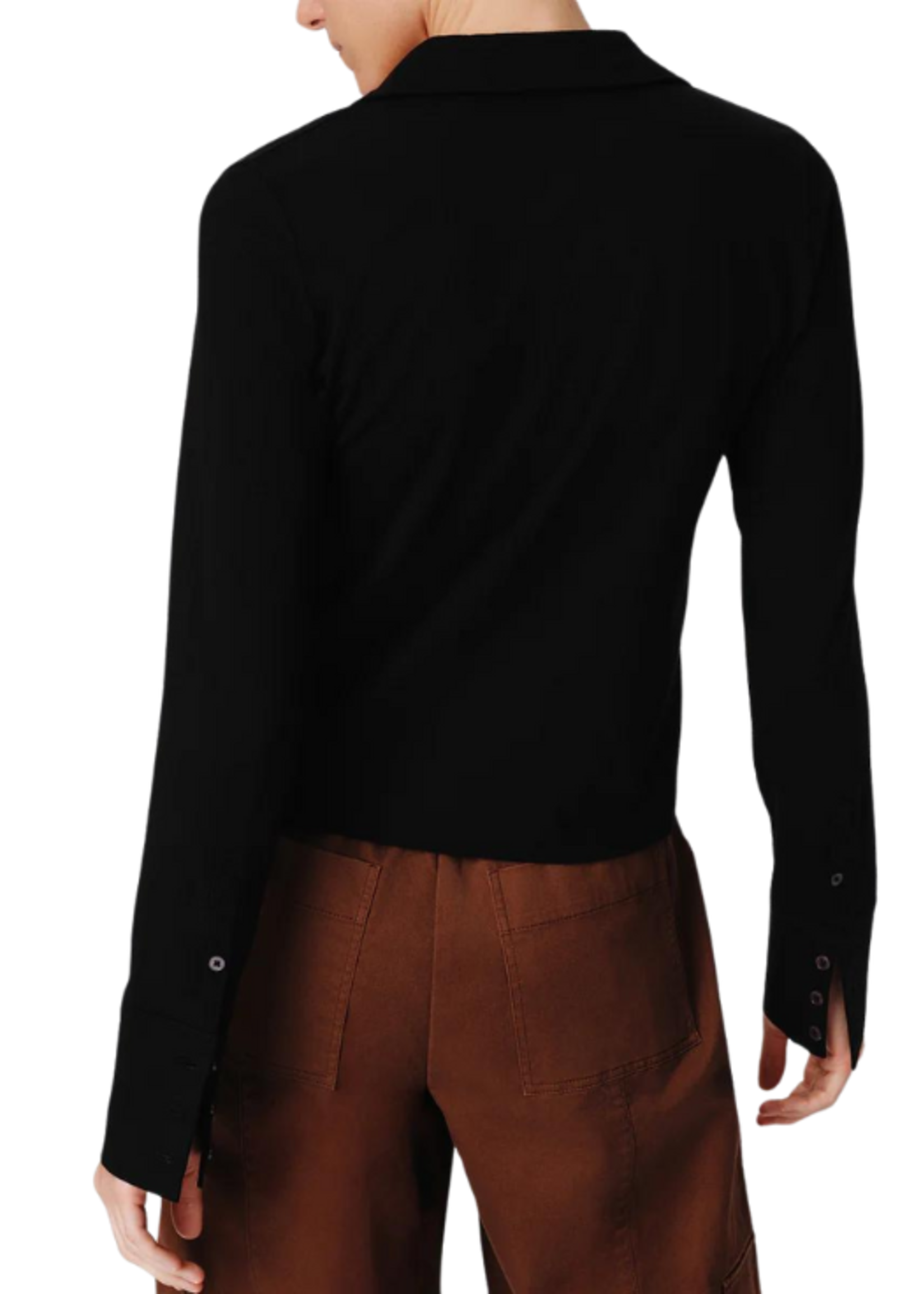 ATM ATM Matte Jersey Button Front Top