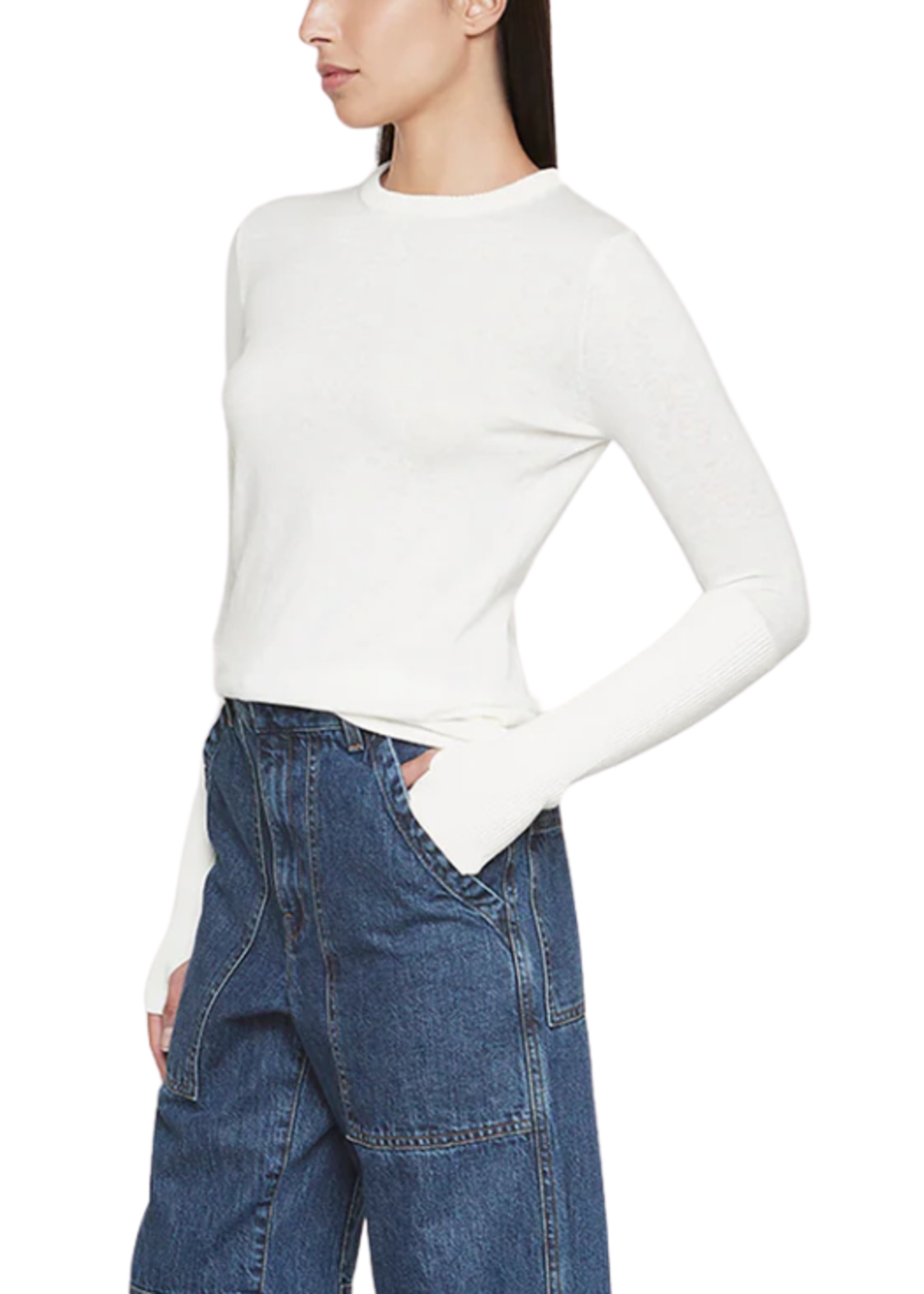 Enza Costa Enza Costa Fitted Cuffed L/S Crew