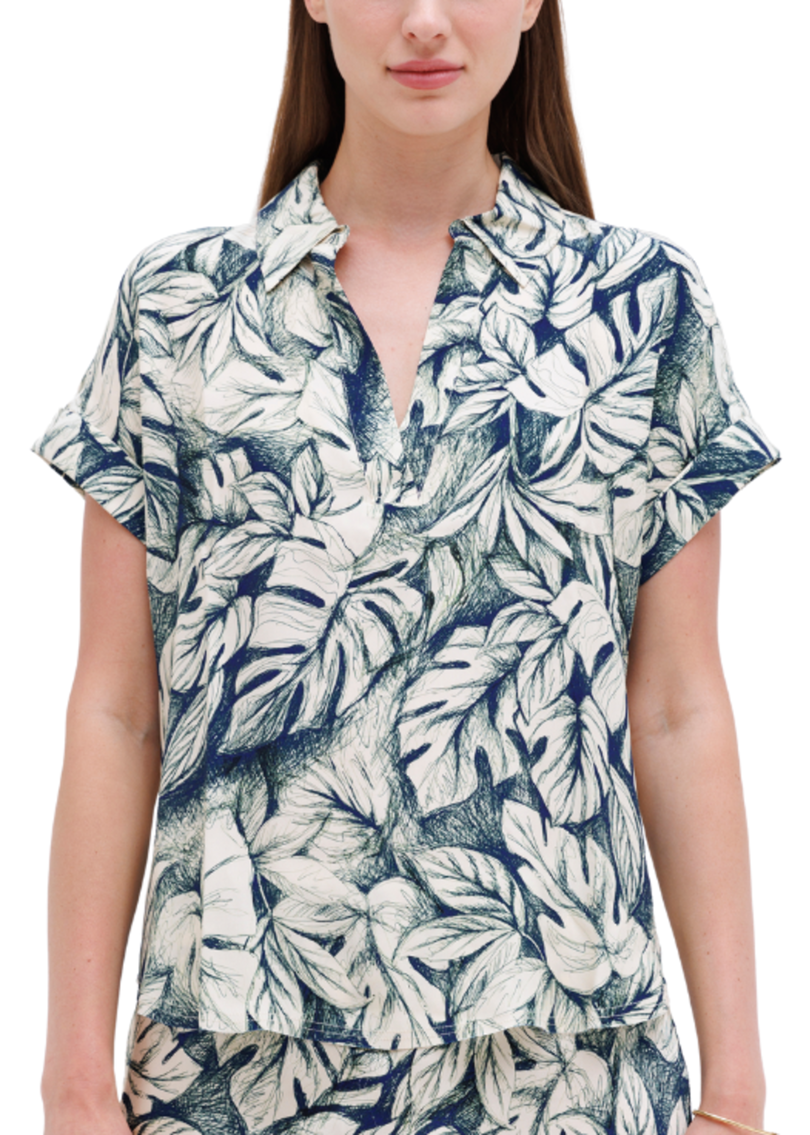 Go Silk Go Silk Polo Printed Top