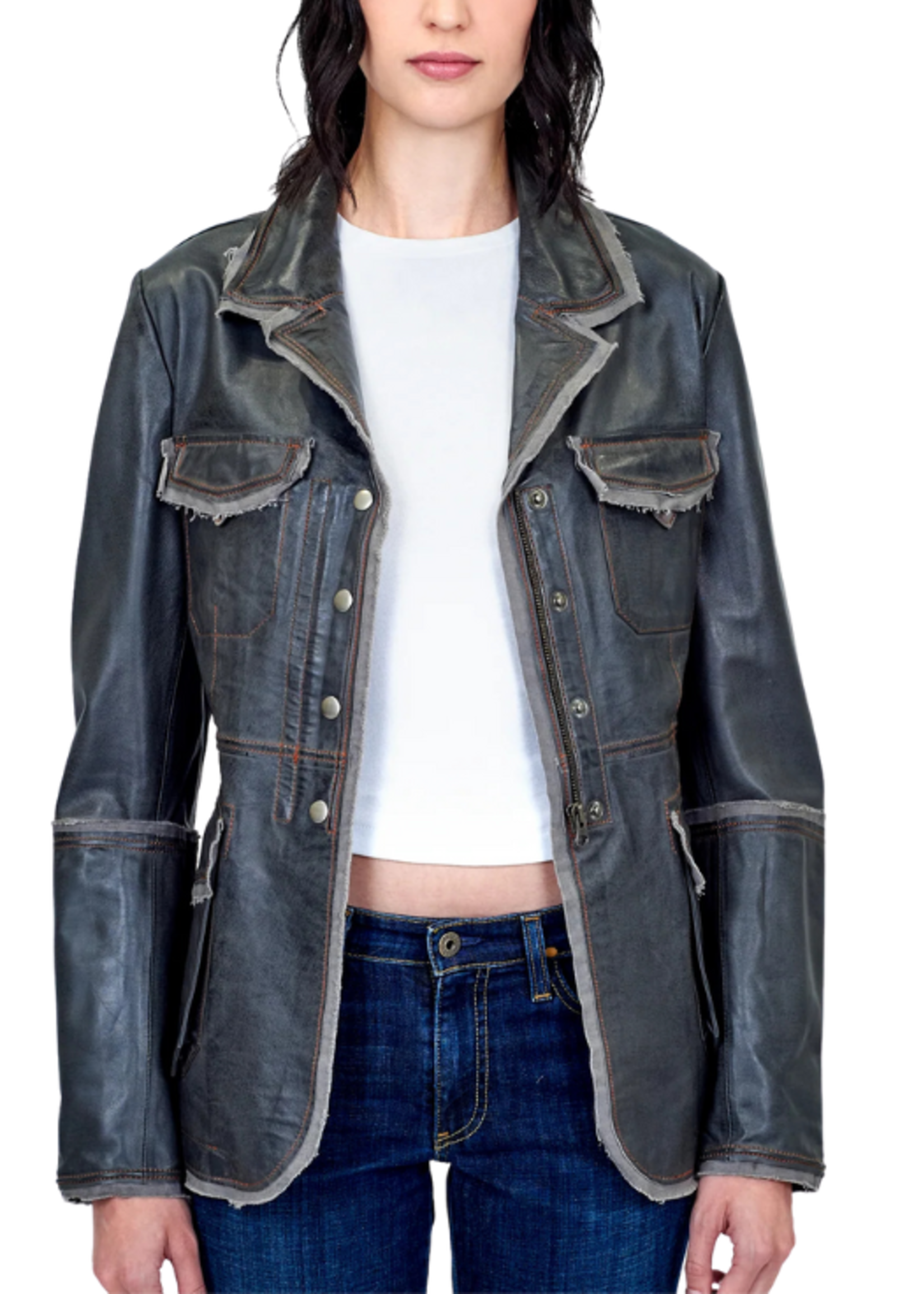 Jakett Jakett Meryl Wrinkle Vintage Leather Coat