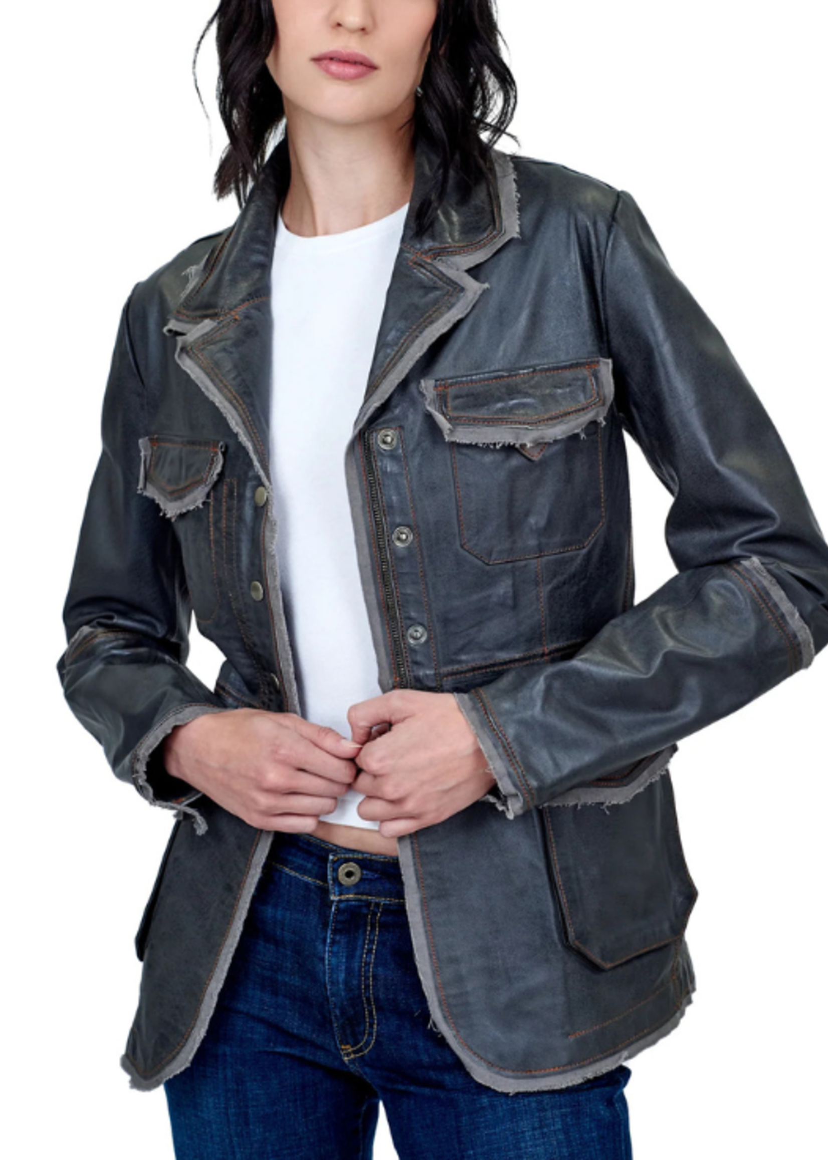 Jakett Jakett Meryl Wrinkle Vintage Leather Coat