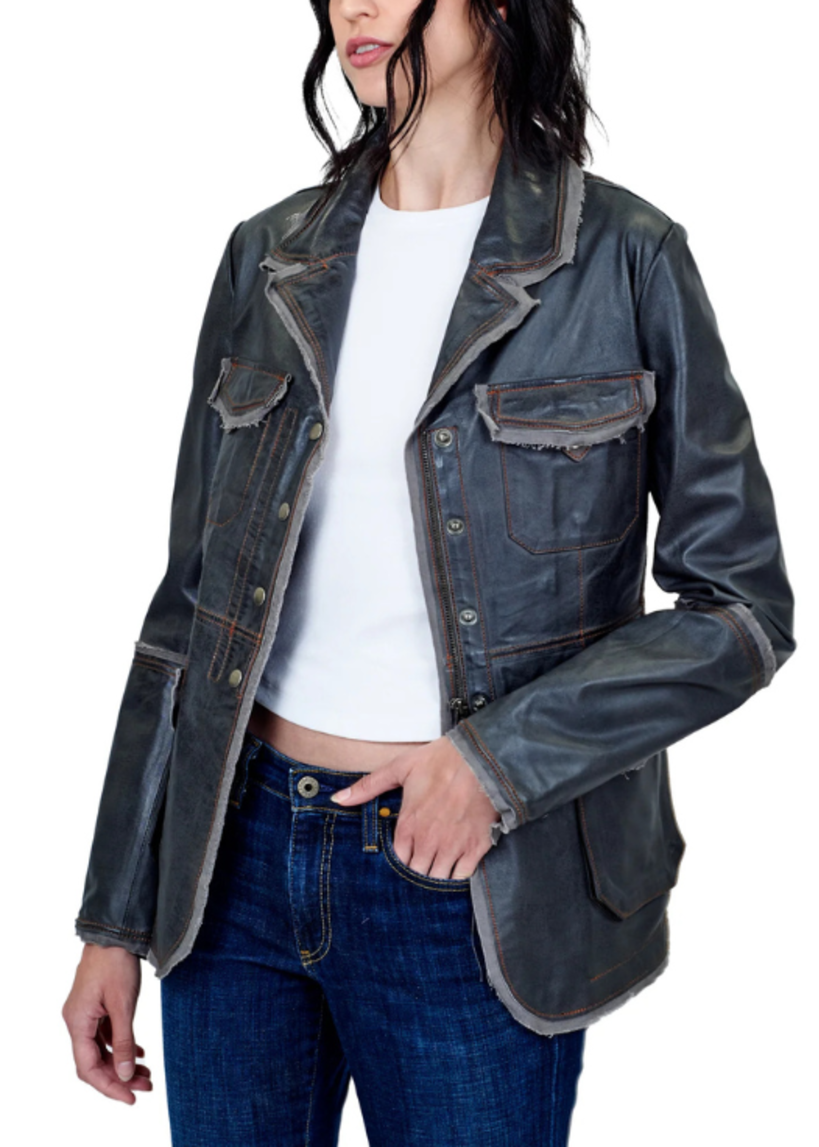 Jakett Jakett Meryl Wrinkle Vintage Leather Coat