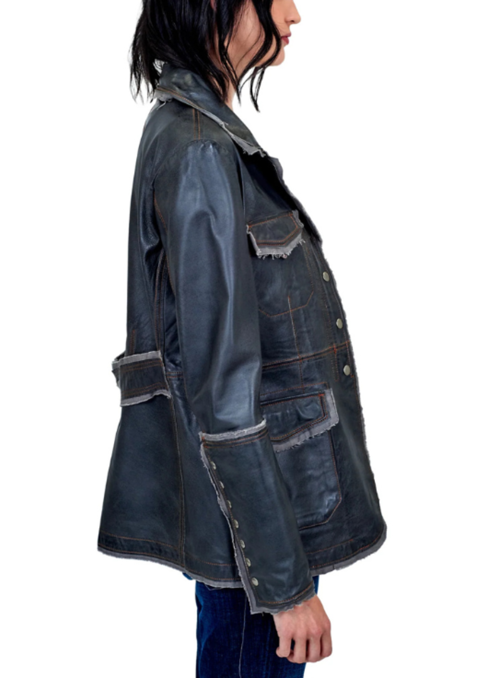 Jakett Jakett Meryl Wrinkle Vintage Leather Coat