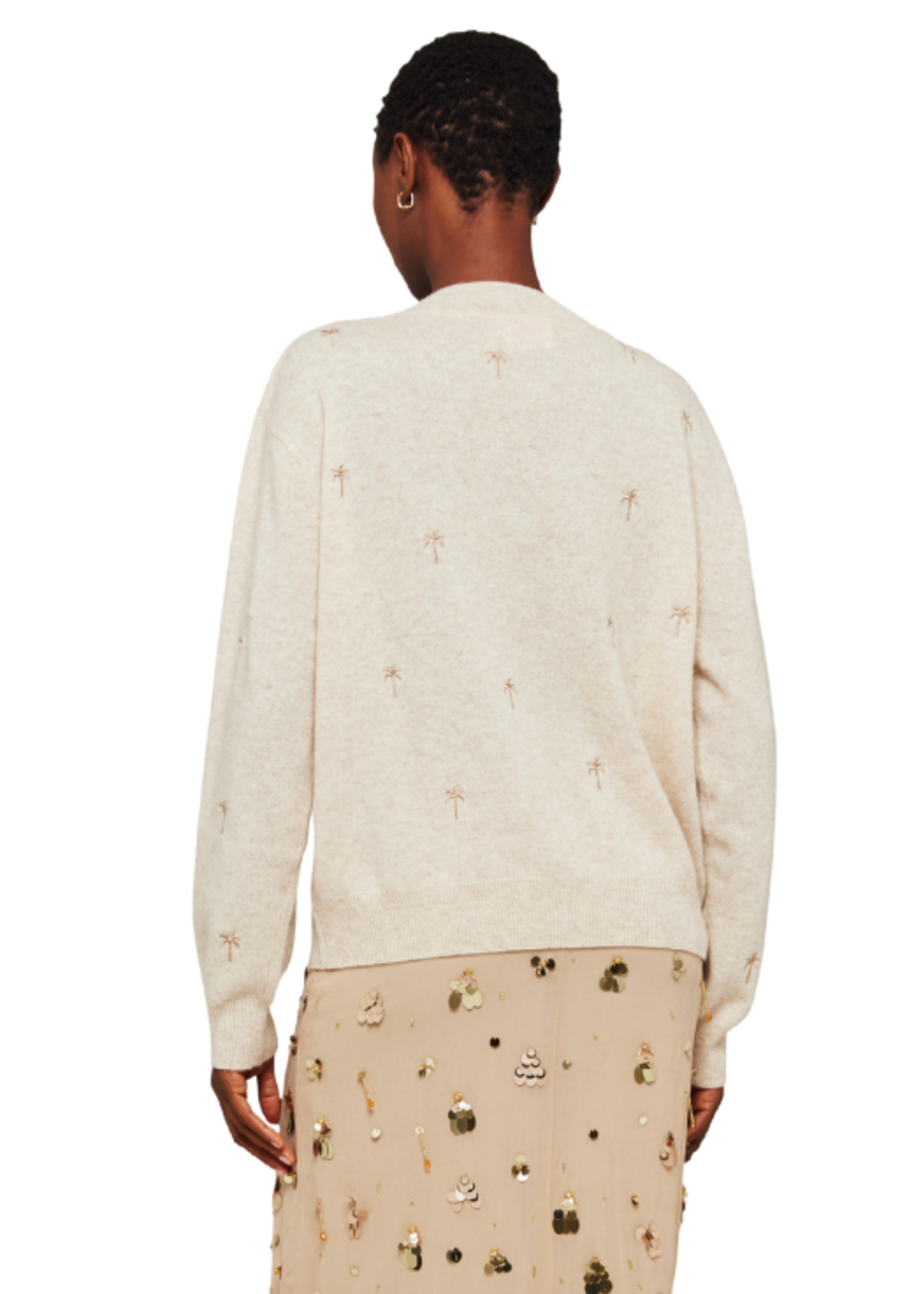 Brodie Cashmere Brodie Embroidery Palm V-Neck