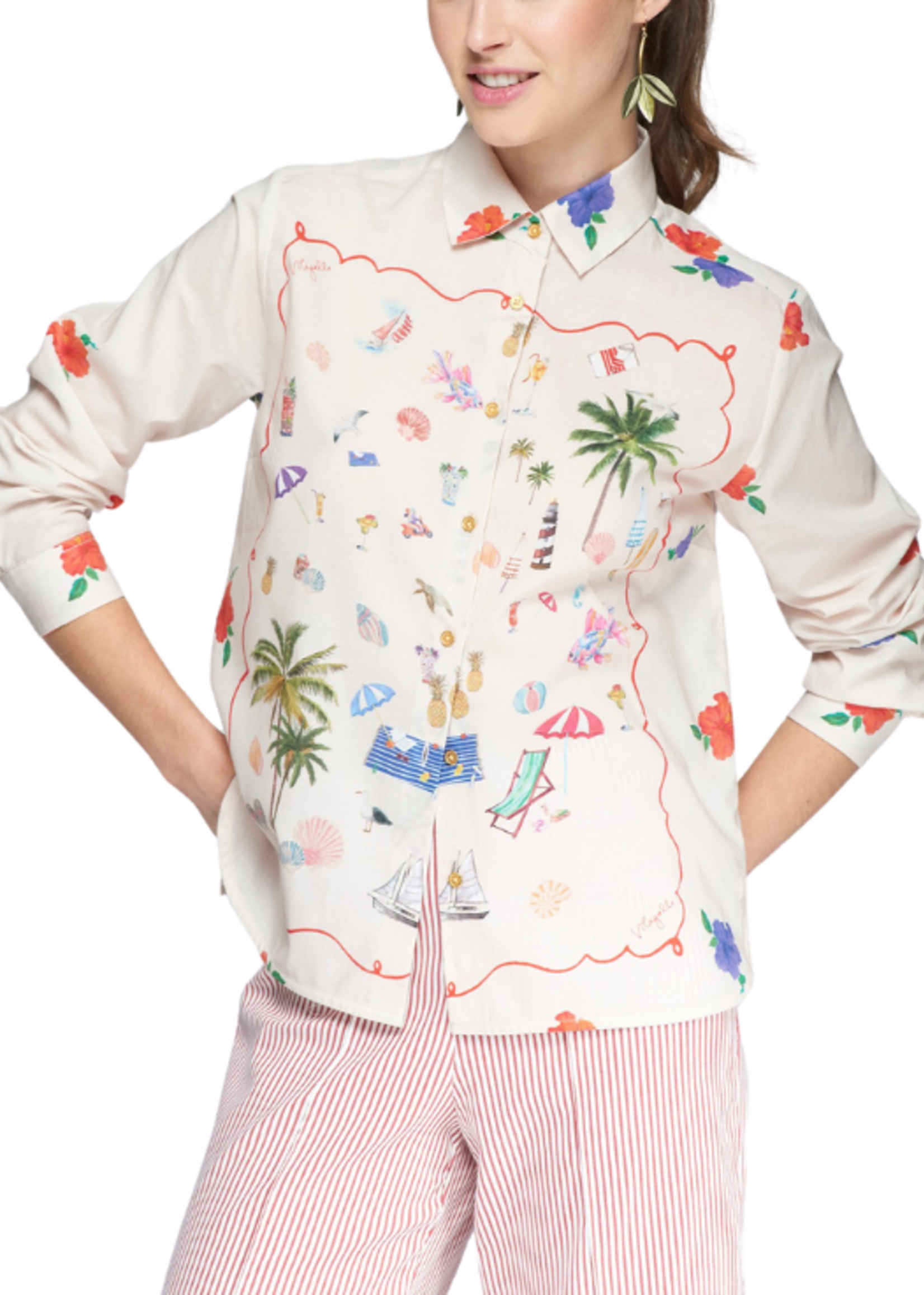 Vilagallo Vilagallo Isabella Print Shirt